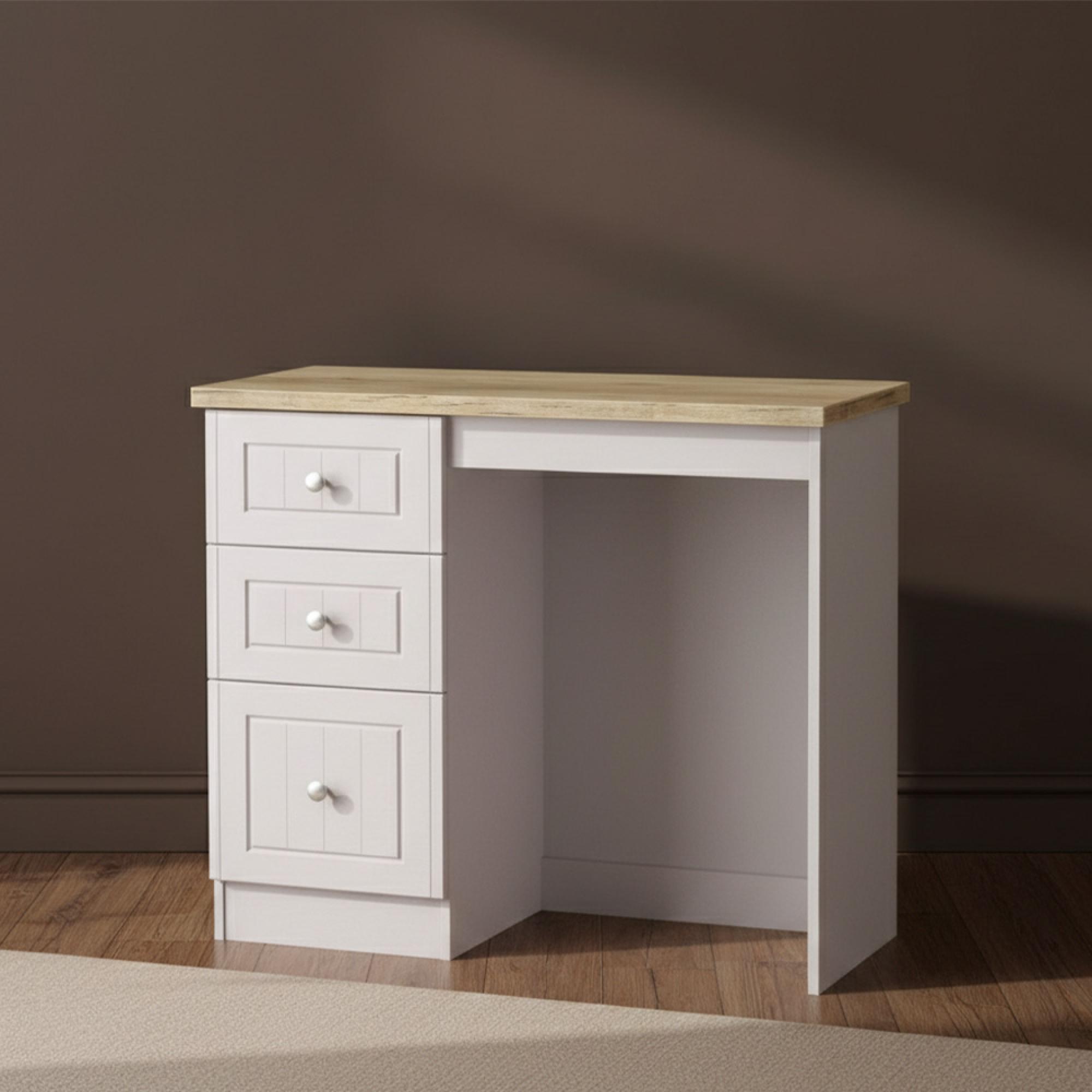 Vienna Dressing Table - 3 Drawer - Single - Cashmere