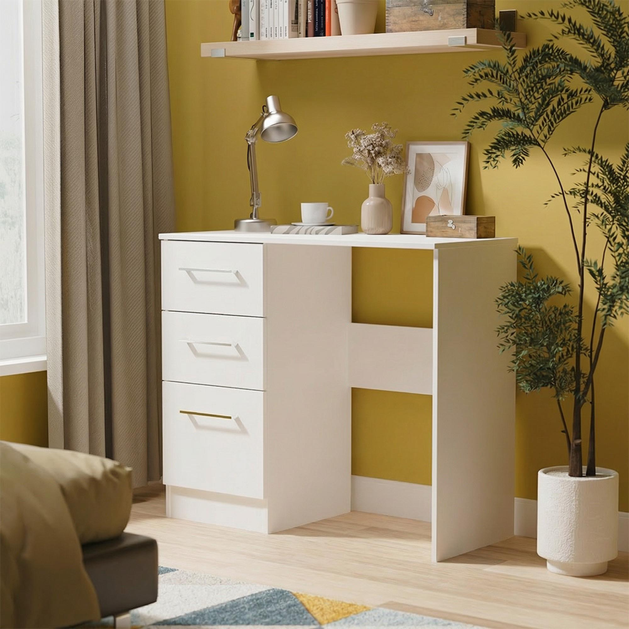 Worcester Dressing Table - 3 Drawer - Single - White