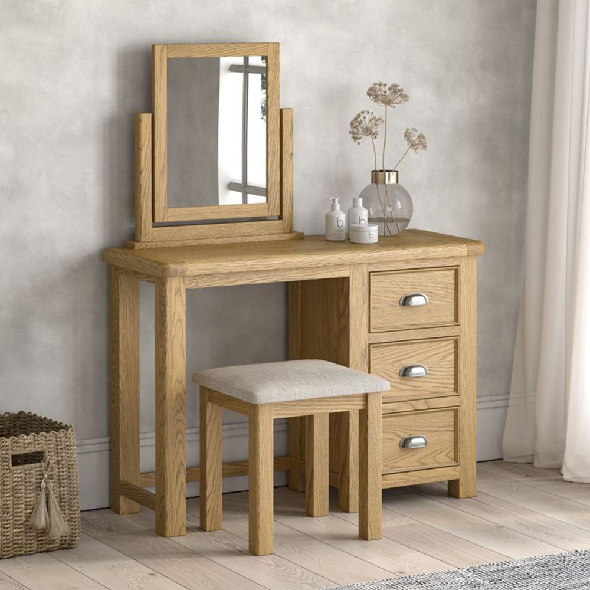 Dorchester Dressing Set - 3 Drawer - Rustic Oak