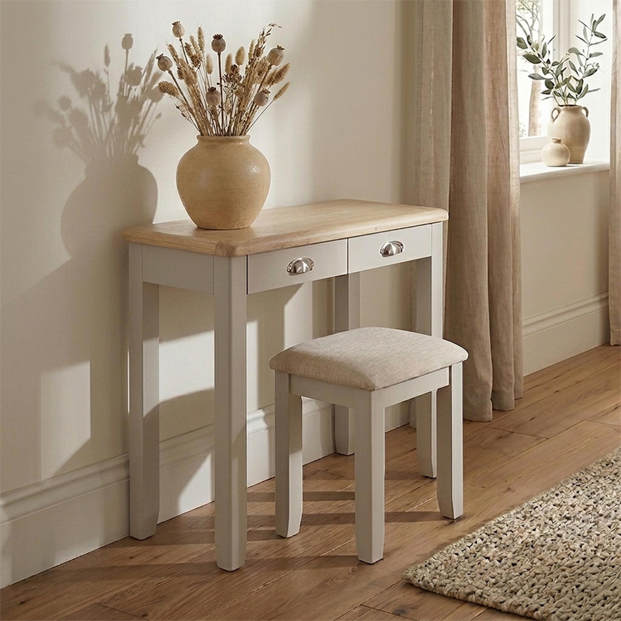 Windermere Painted Dressing Set - 2 Drawer - Oyster Grey