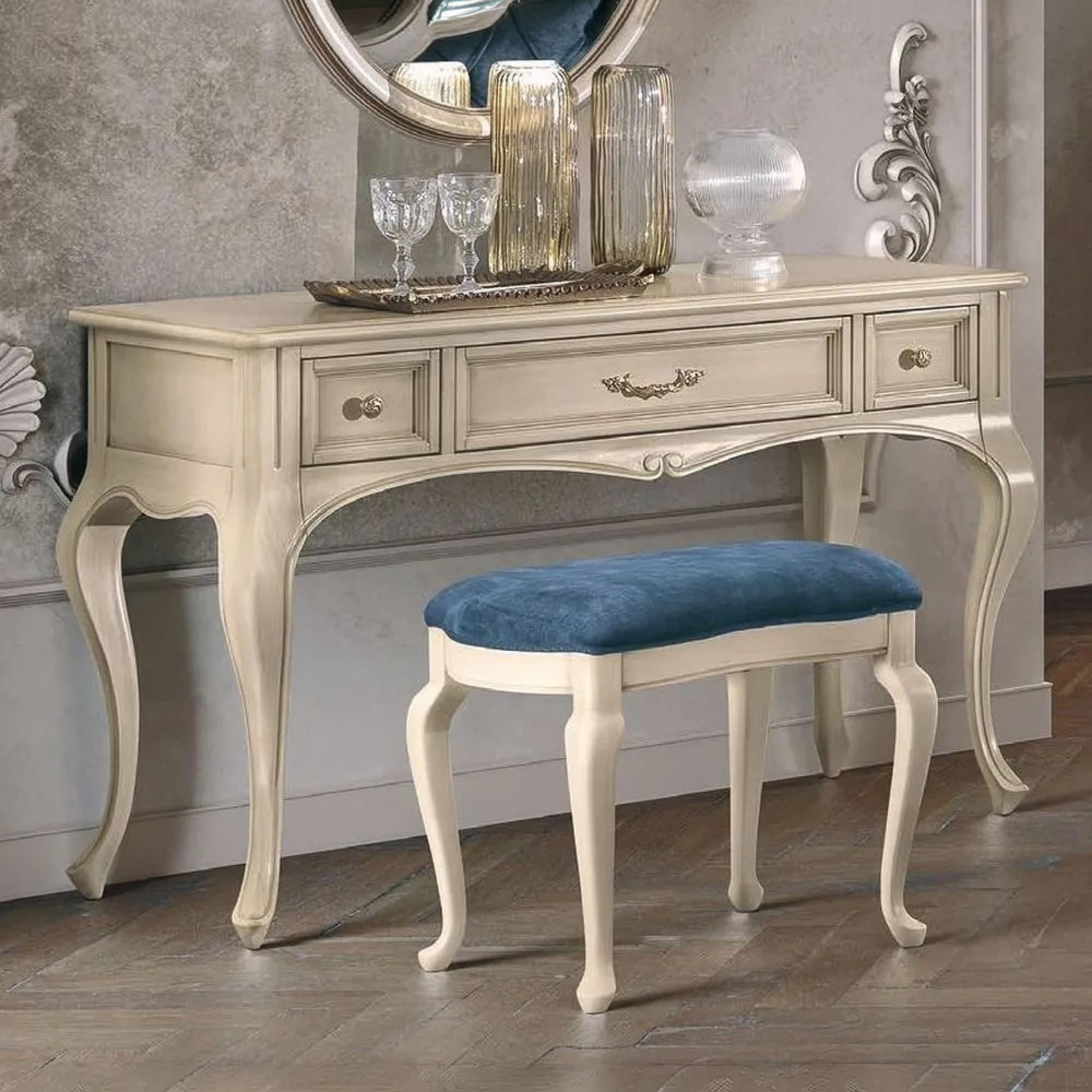 Verdi Italian Dressing Table - 3 Drawer - Ivory - French Style