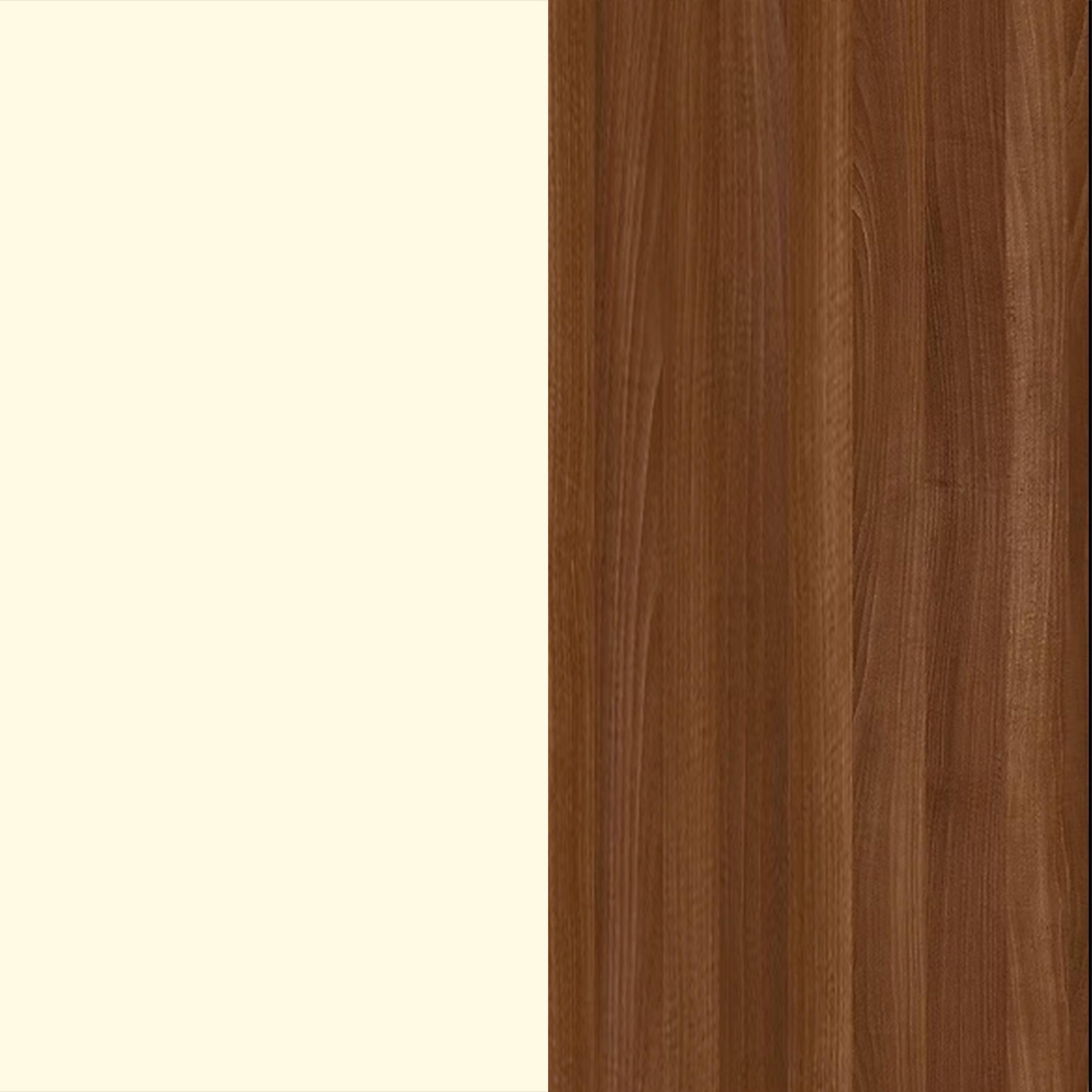 Cream Gloss Front and Noche Walnut Base