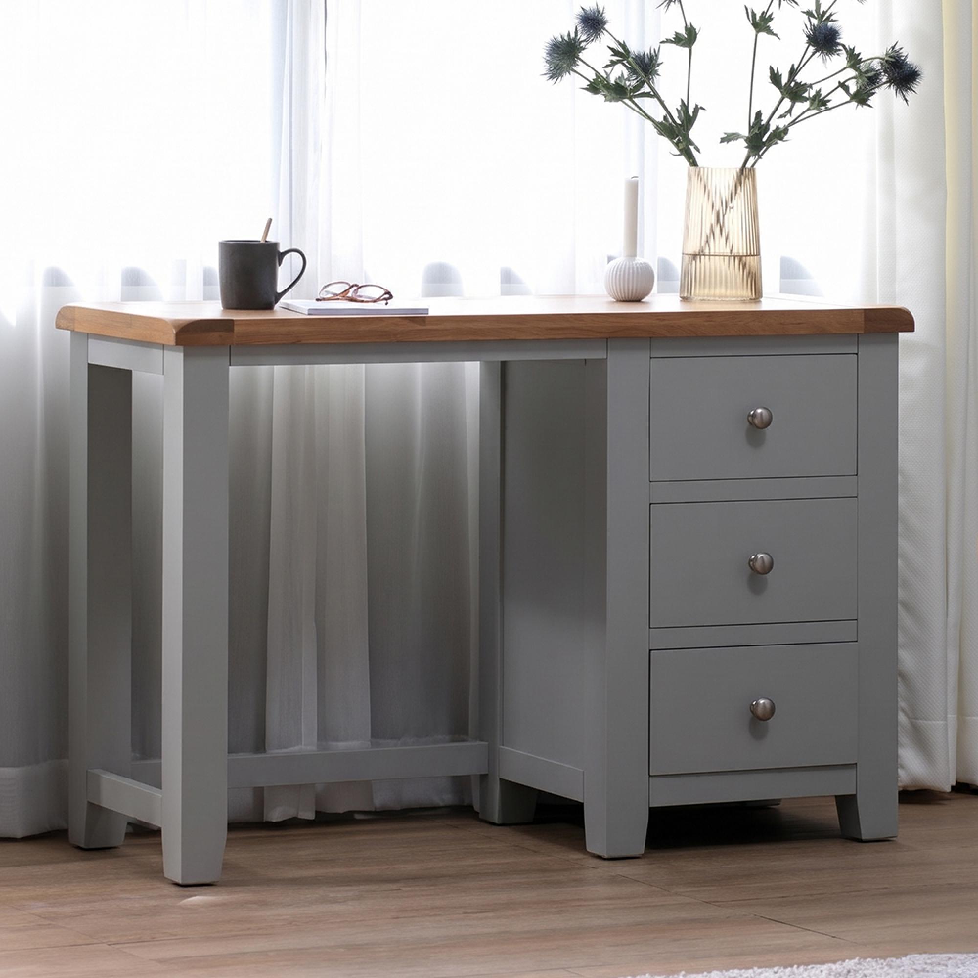 Melbourne French Grey Painted 3 Drawer Dressing Table