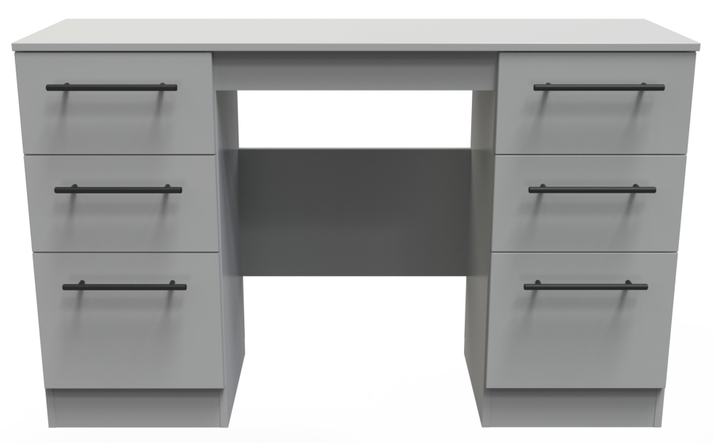 Beverley Dressing Table - 6 Drawer - Double - Grey
