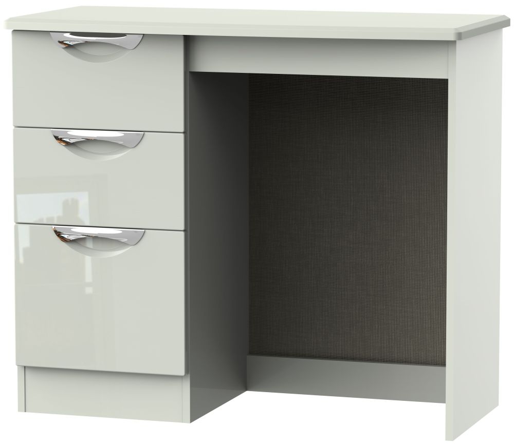 Camden Dressing Table - 3 Drawer - Single - Gloss Cashmere