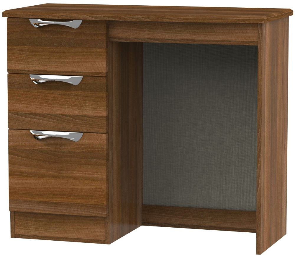 Camden Single Dressing Table - 3 Drawer - Walnut