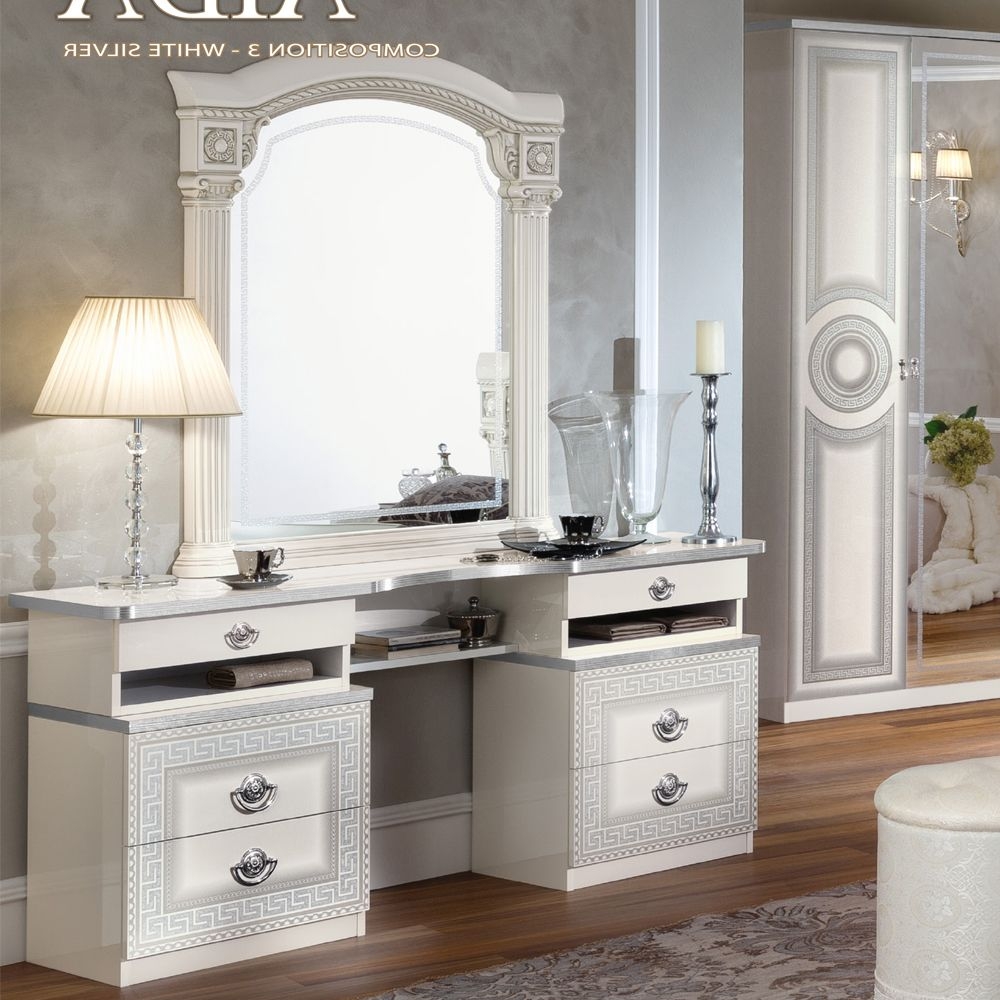 Aida Dressing Table - Double Pedestal - White