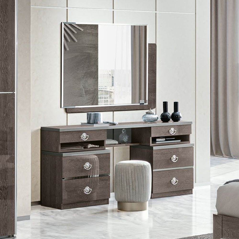Nabucco Dressing Table - Double Pedestal - Silver Birch