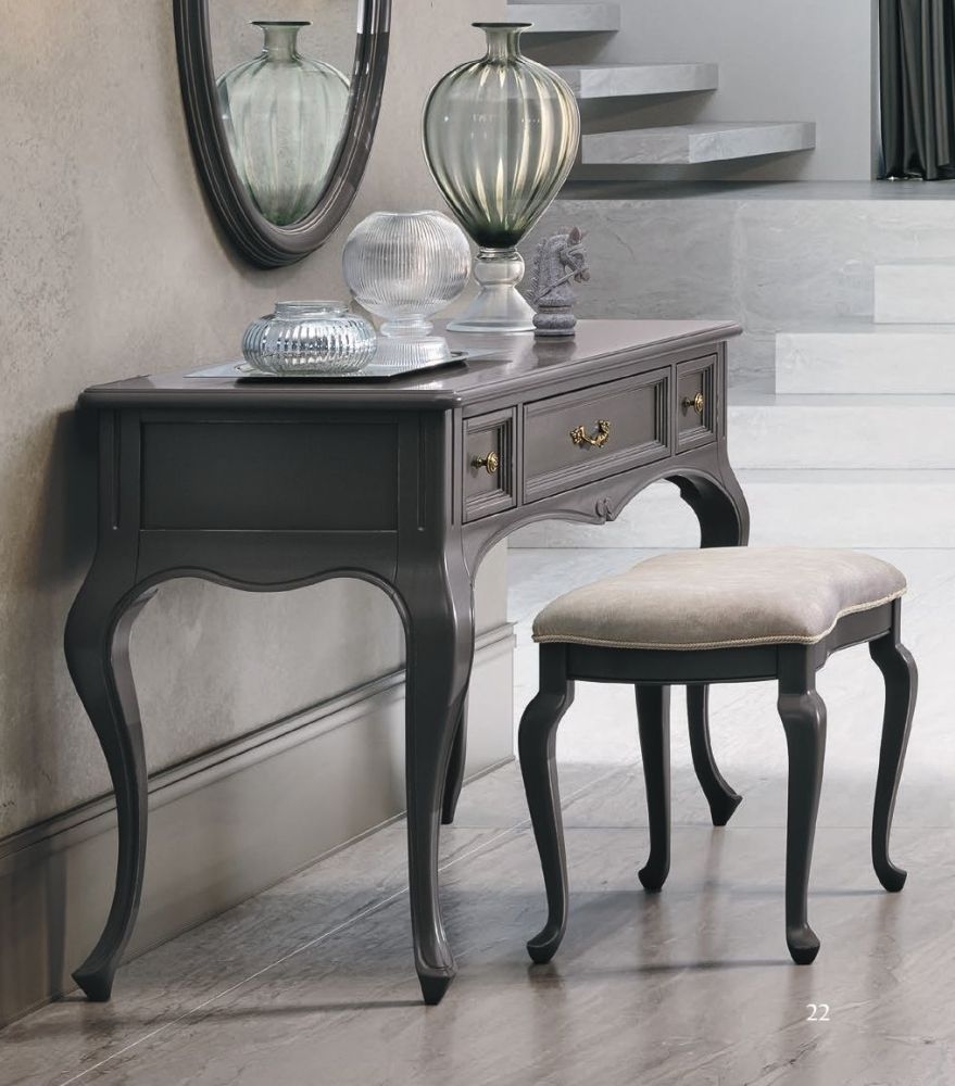 Verdi Dressing Table - 3 Drawer - Grey - French Style