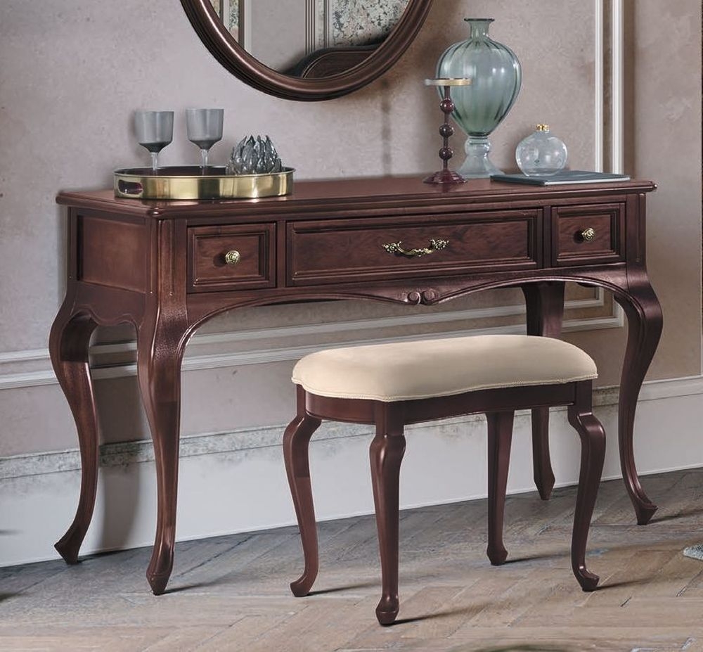 Verdi Dressing Table - 3 Drawer - Walnut - French Style