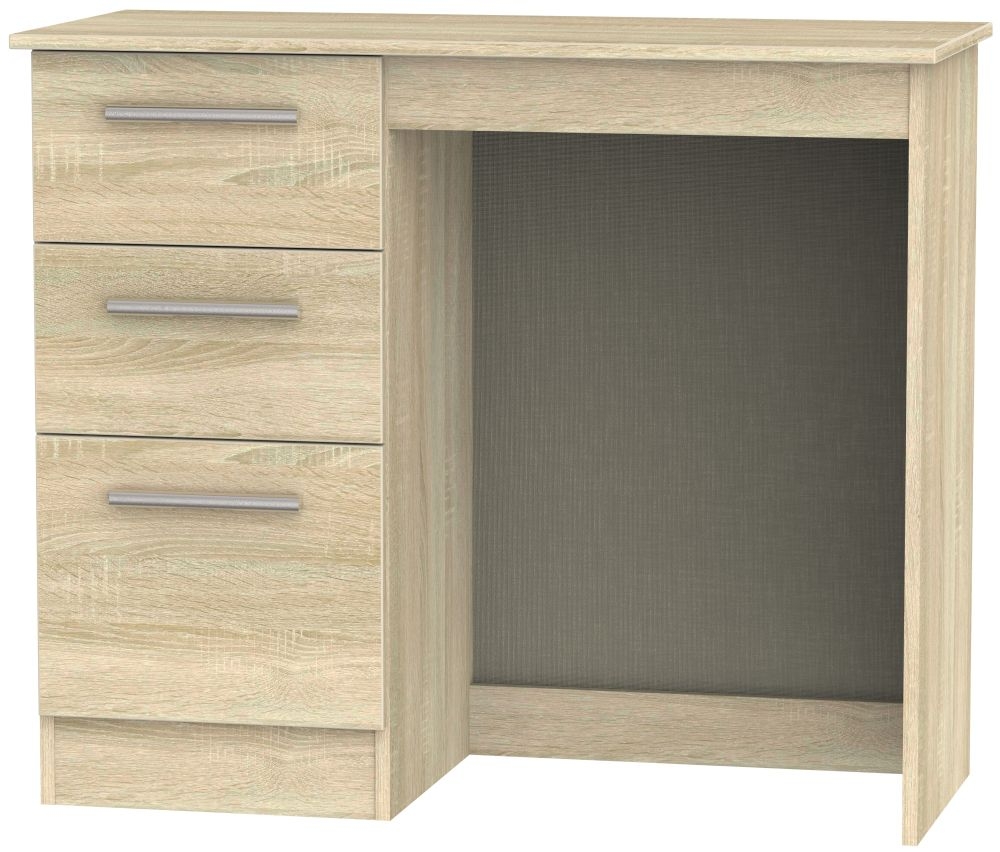 Contrast Single Dressing Table - 3 Drawer - Oak