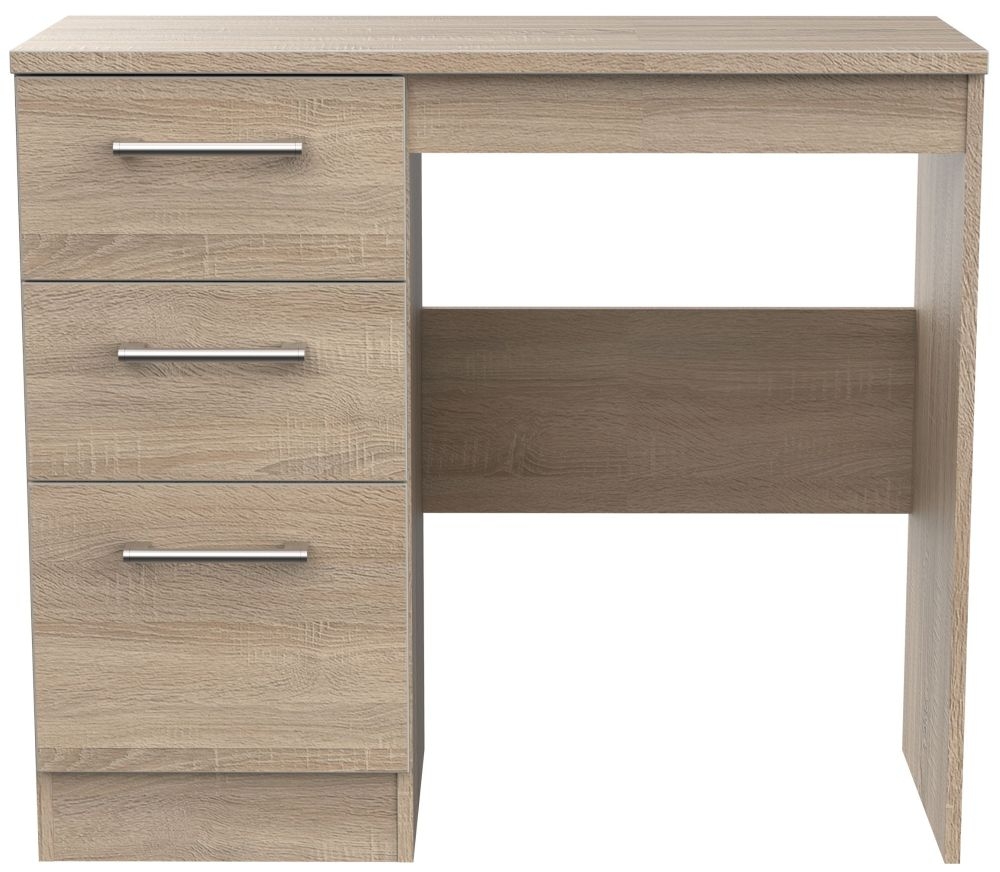 Devon Single Dressing Table - 3 Drawer - Oak