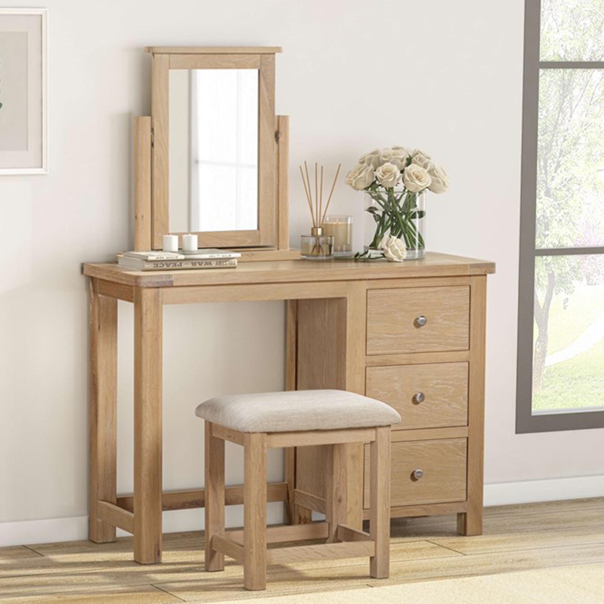 Hayley Dressing Set - 3 Drawer - Oak