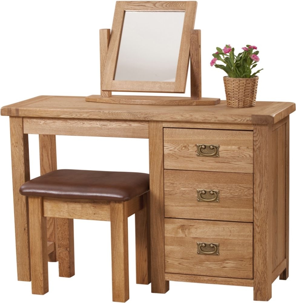 Kent Dressing Table - 3 Drawer - Oak