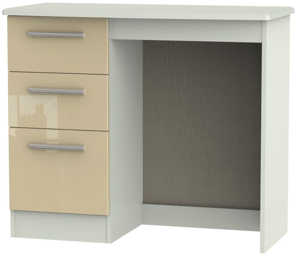 Knightsbridge Dressing Table - Single - 3 Drawer - Mushroom and Cashmere Matt