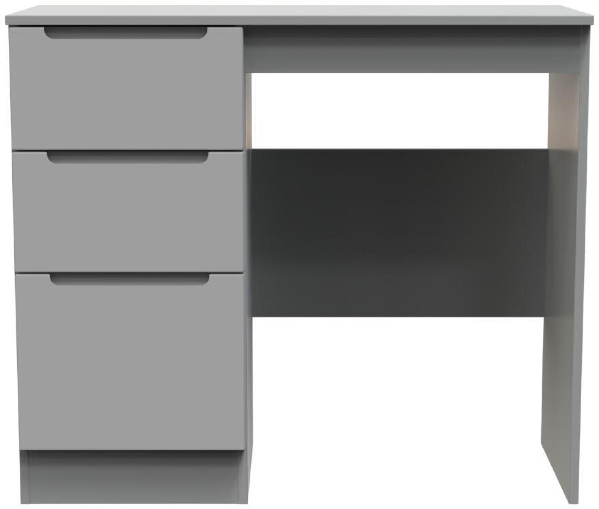 Milan Dressing Table - Single - 3 Drawer - Grey