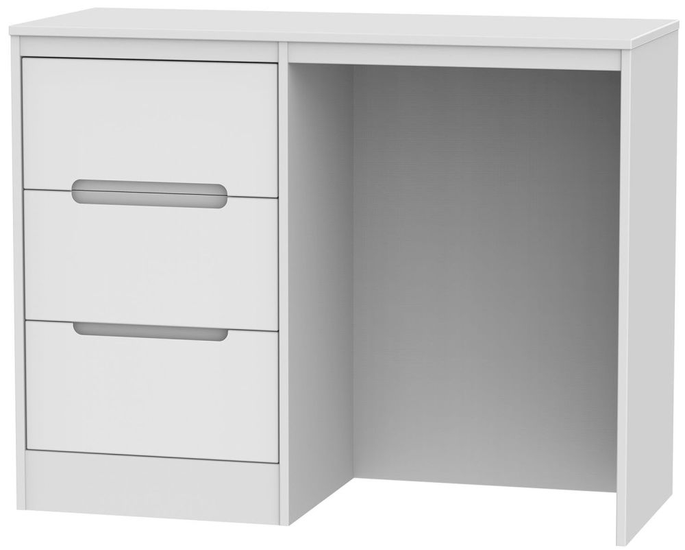 Monaco Dressing Table - Single - 3 Drawer - White