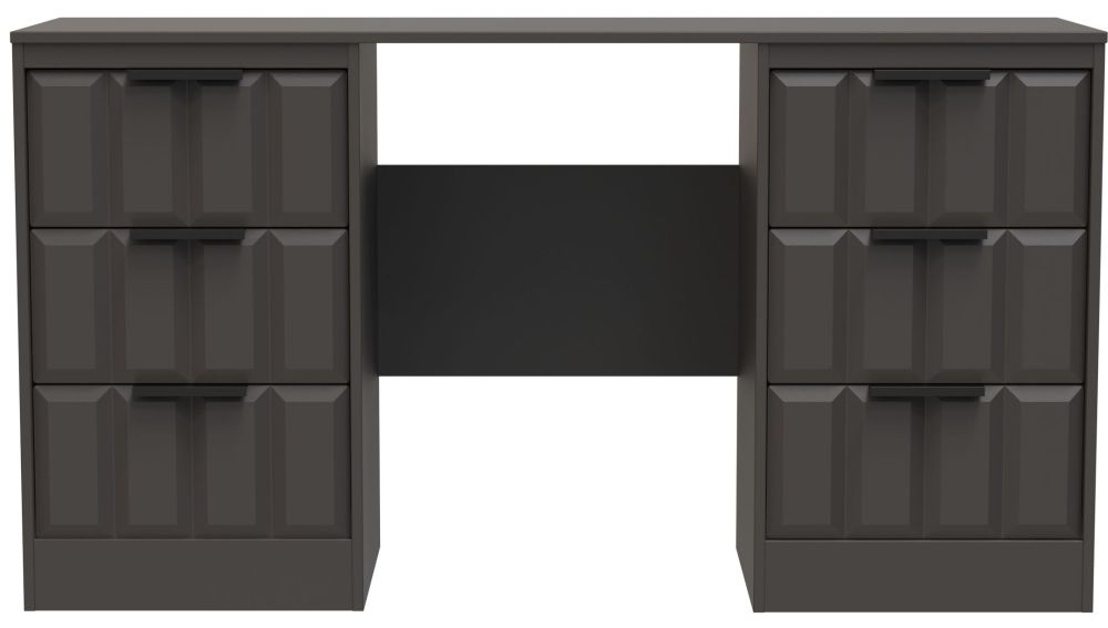 New York Dressing Table - Double - 6 Drawer - Graphite