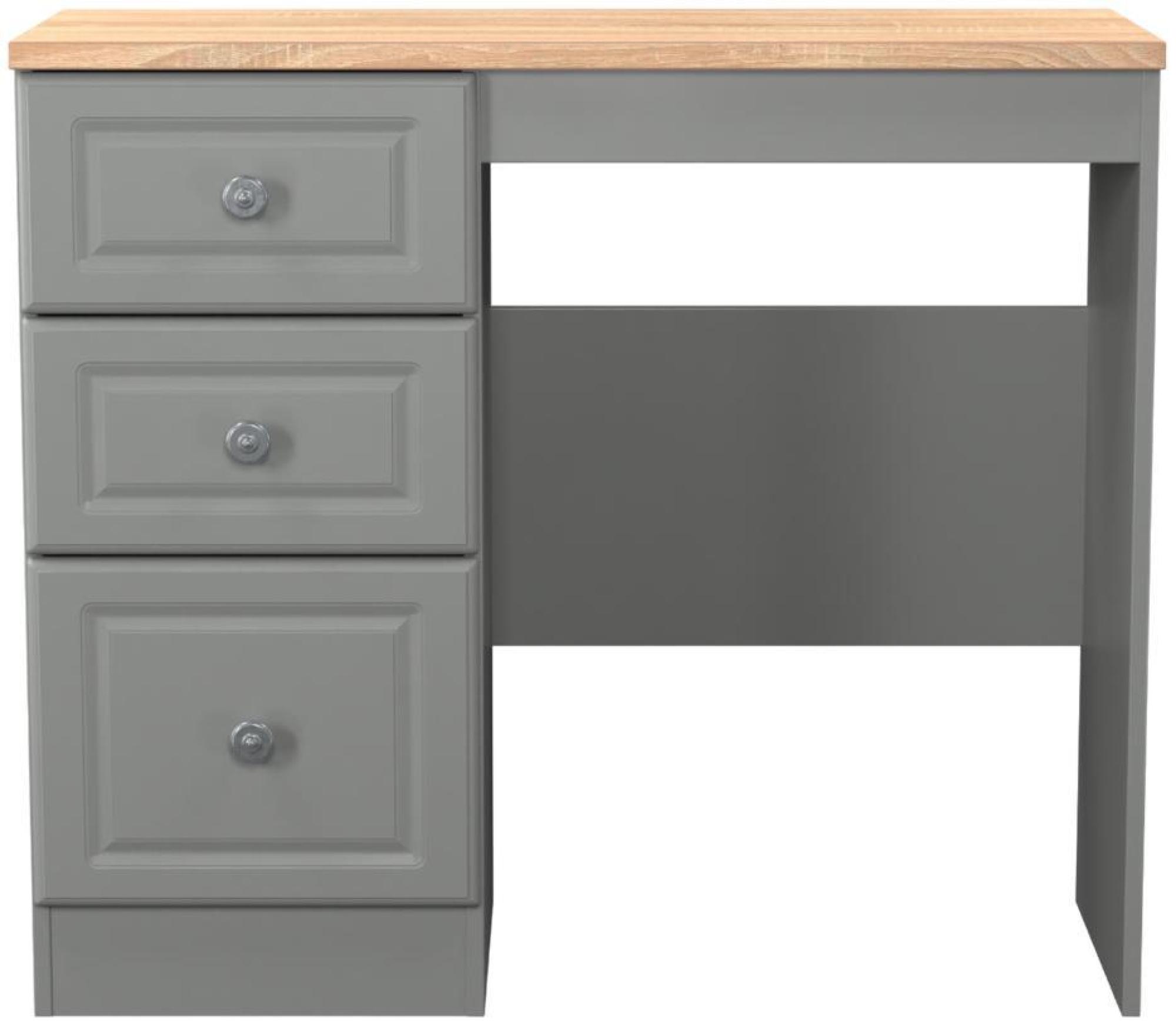 Norfolk Dressing Table - Single - 3 Drawer - Grey and Oak