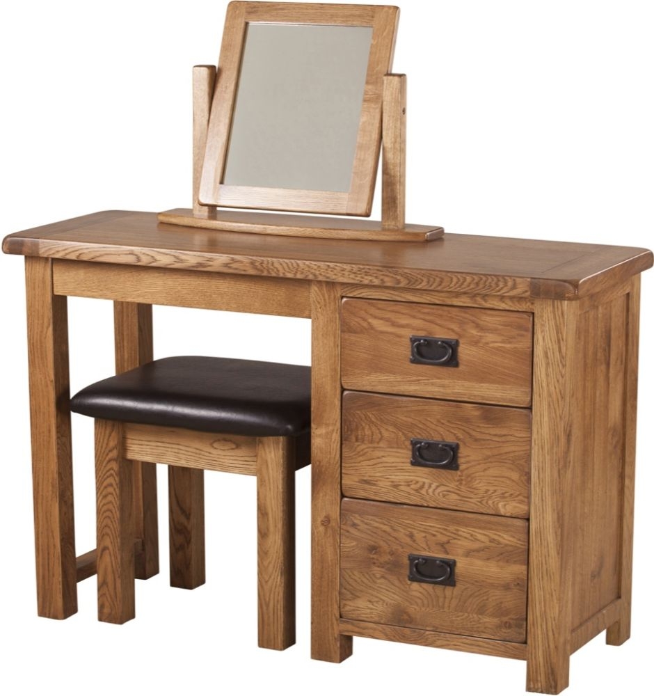 Originals Dressing Table - 3 Drawer - Rustic Oak