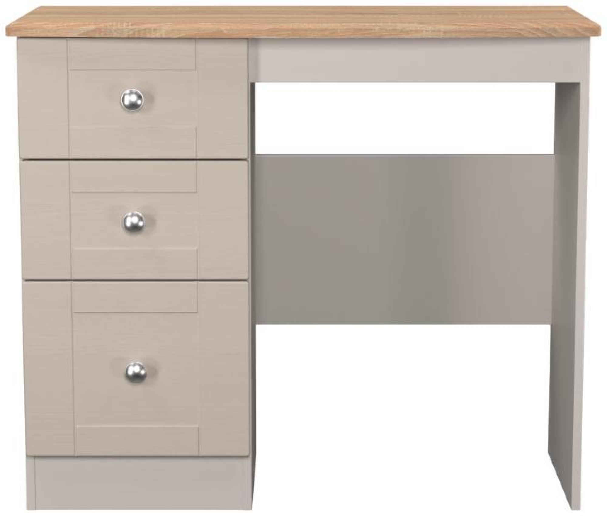 Sussex Single Dressing Table - 3 Drawer - Cashmere and Oak