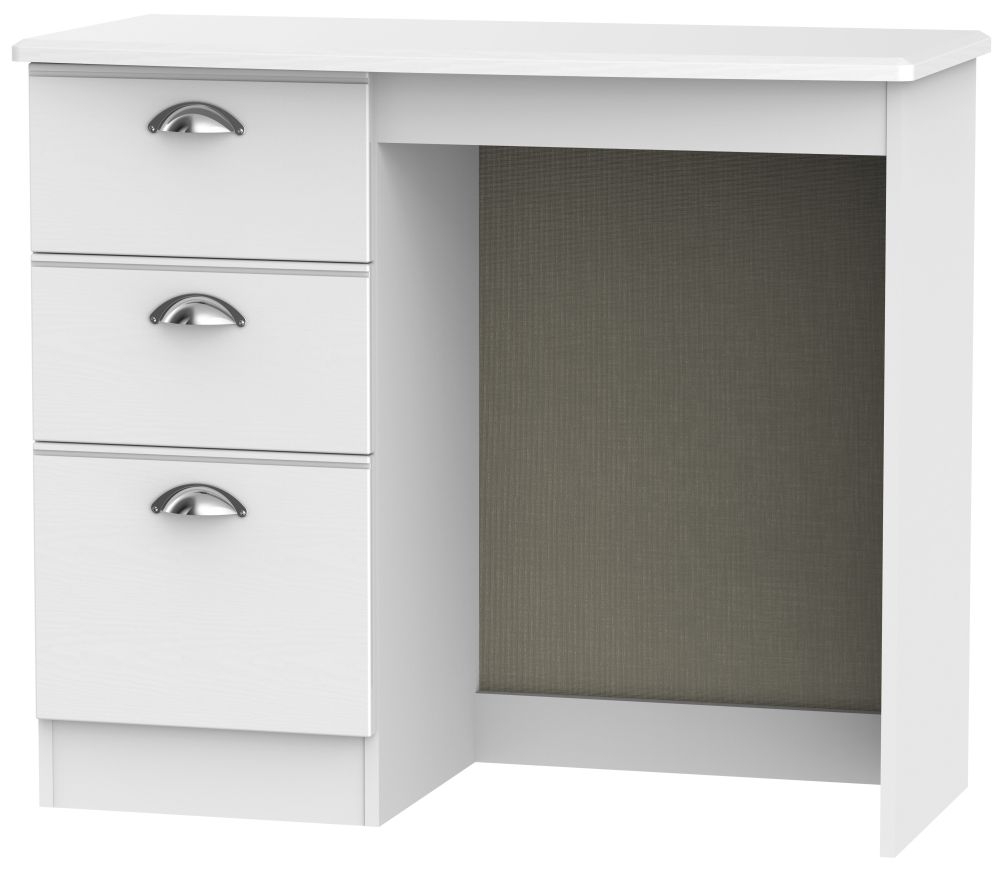 Victoria Dressing Table - 3 Drawer - Single - White