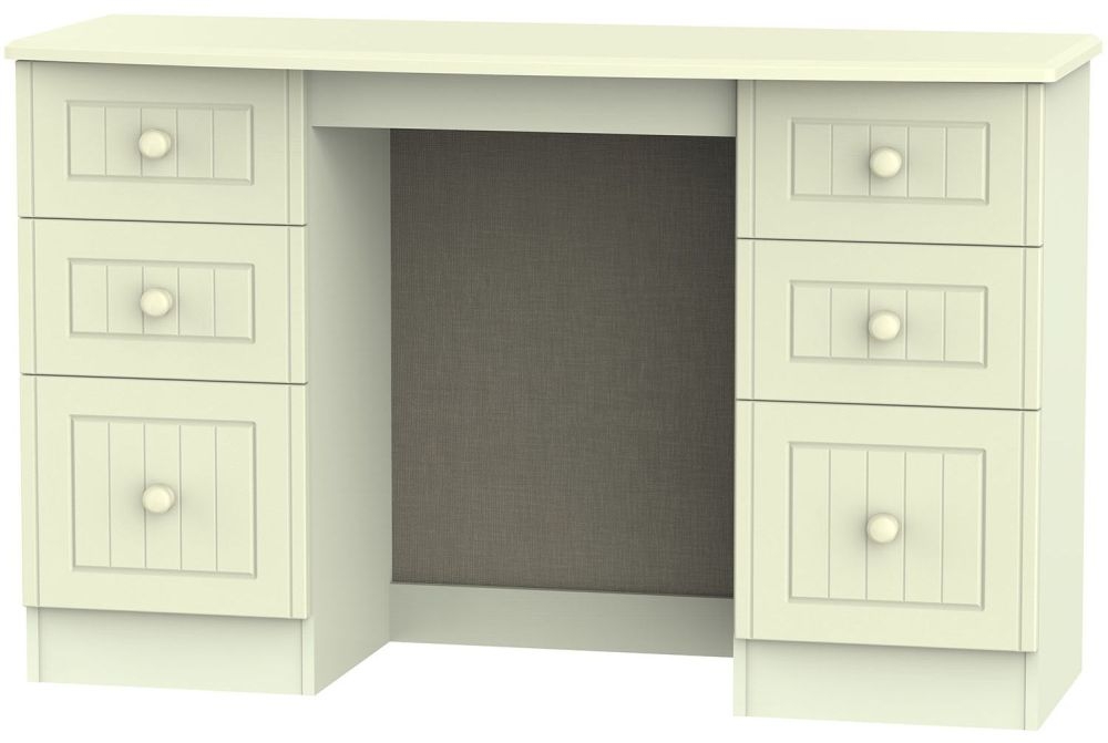Warwick Dressing Table - 6 Drawer - Double - Cream