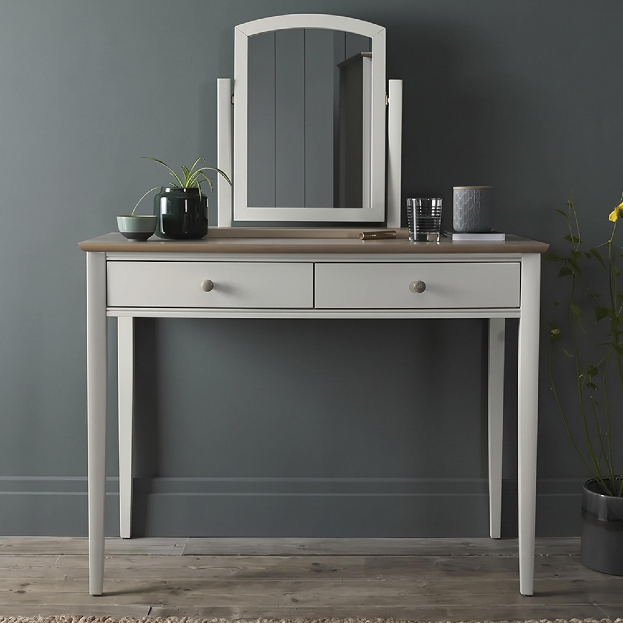 Whitby Scandi Oak and Soft Grey 2 Drawer Dressing Table