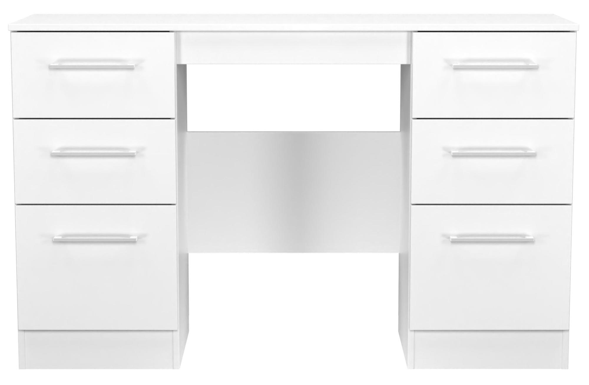 Worcester Dressing Table - 6 Drawer - Double - White