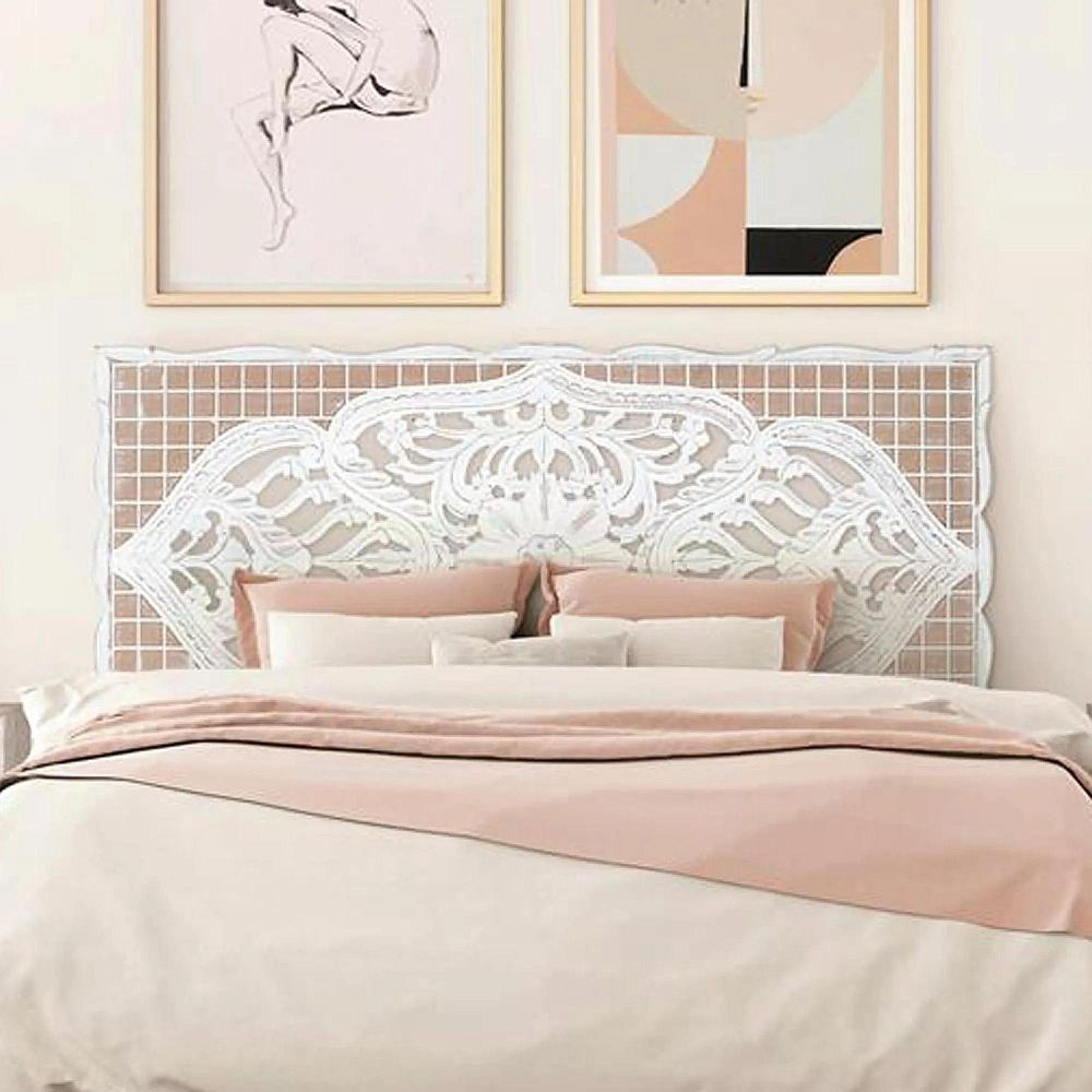 Clearance - Yurchen Headboard - Carved Mango Wood - 166cm - A513