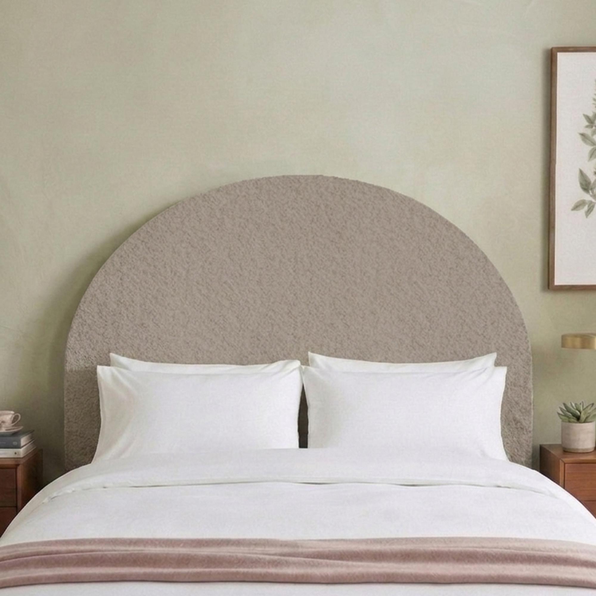Hibiscus Headboard - Cologne Dove - Fabric - Sizes Available
