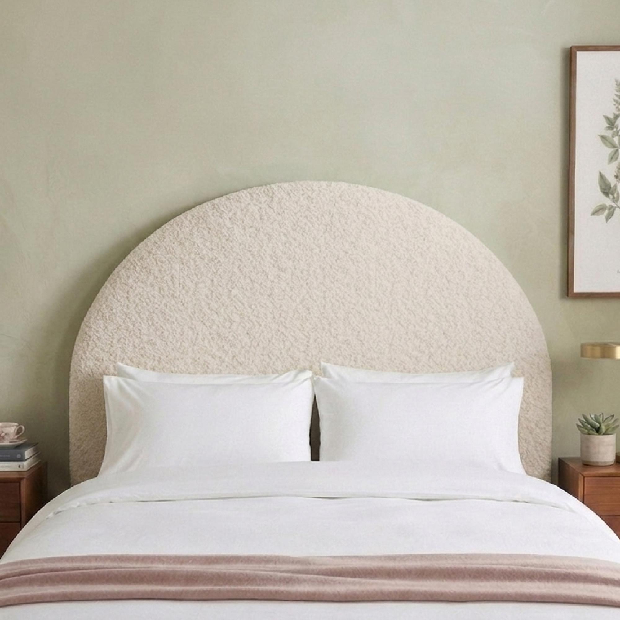 Hibiscus Headboard - Cologne Ivory - Fabric - Sizes Available
