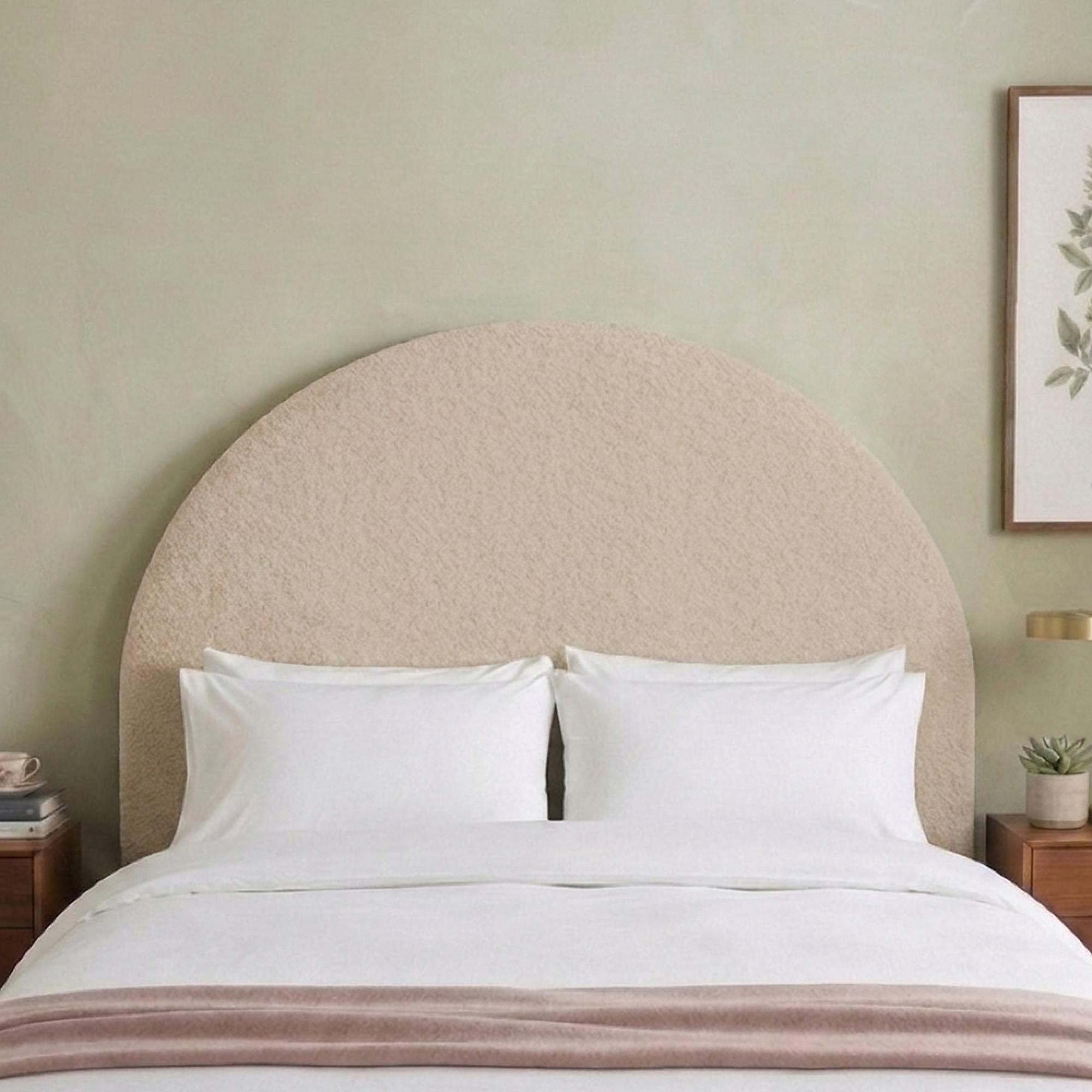 Hibiscus Headboard - Cologne Mink - Fabric - Sizes Available