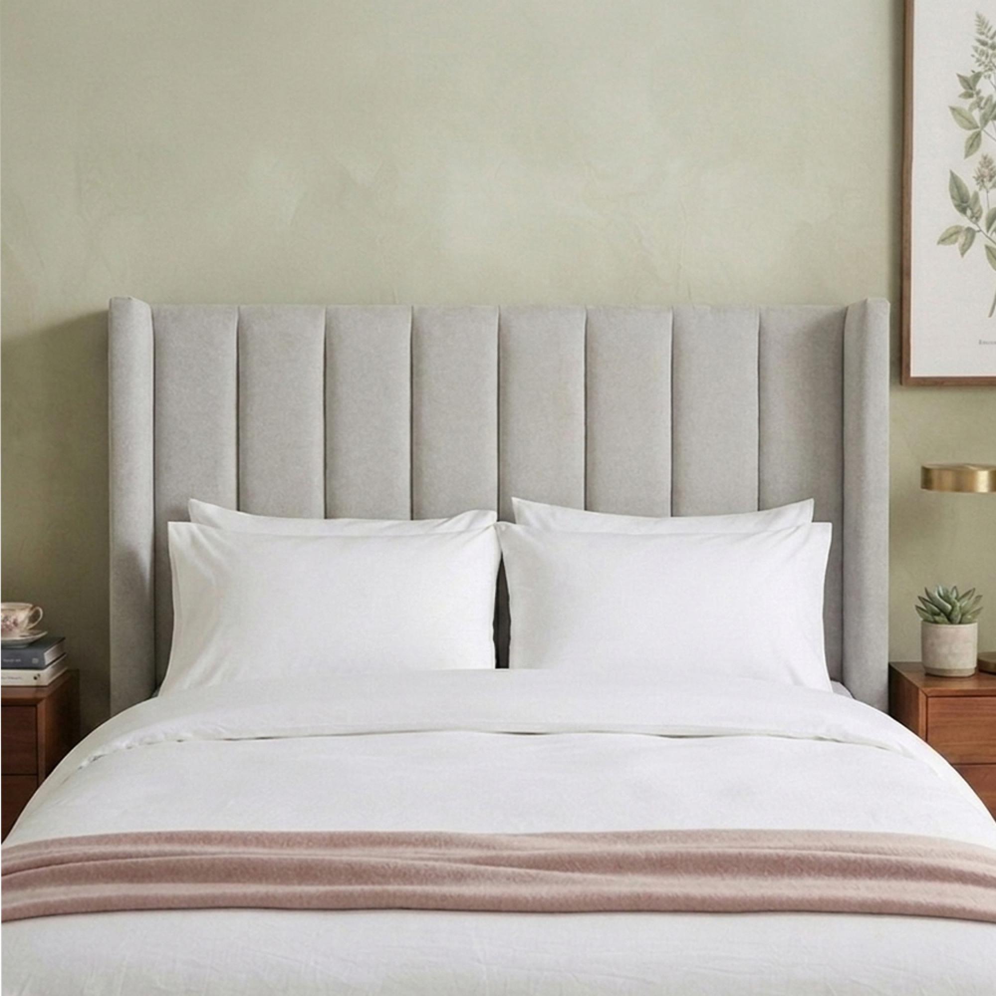Poppy Floor Standing Headboard - Mink - Fabric - Sizes Available