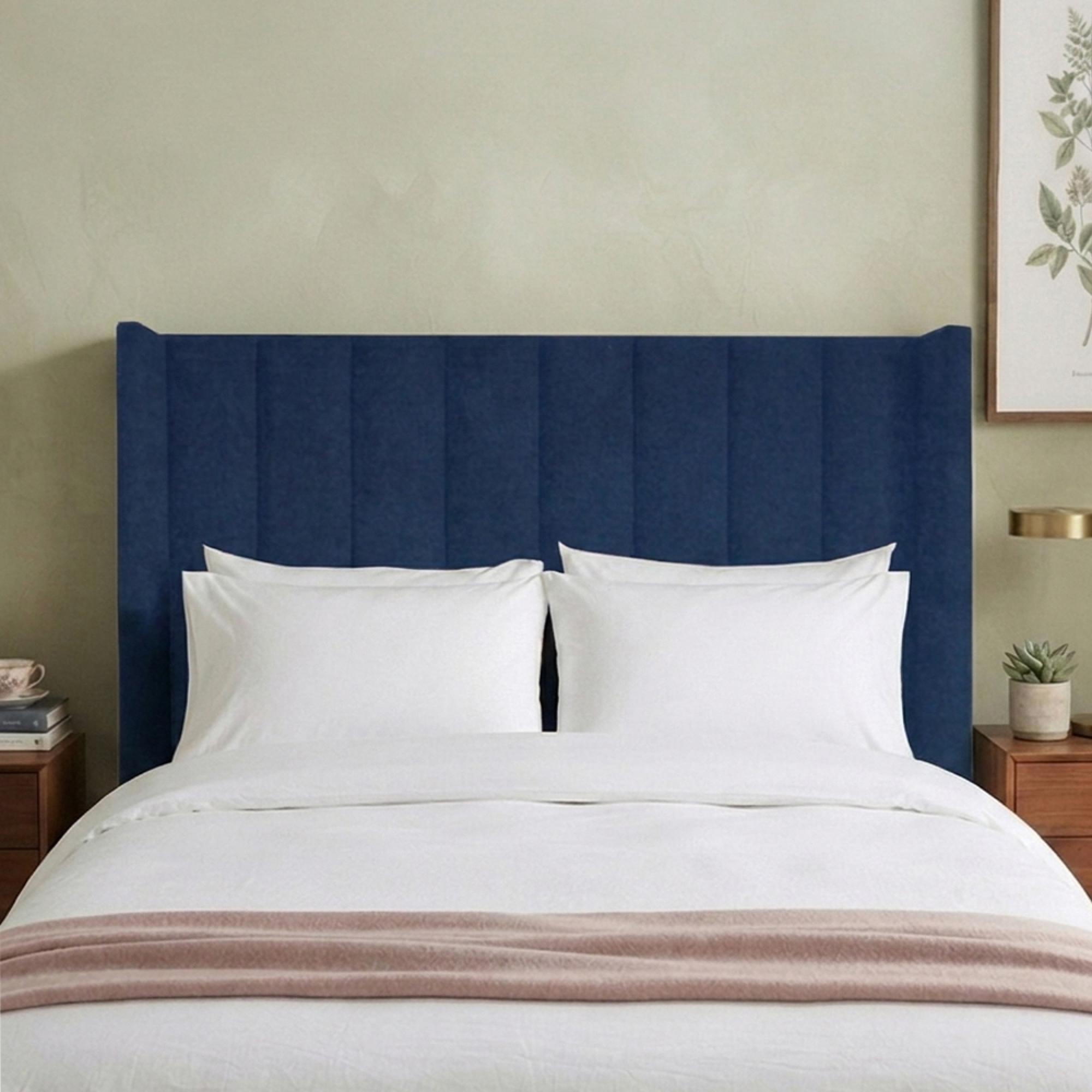 Poppy Floor Standing Headboard - Royal Blue - Fabric - Sizes Available