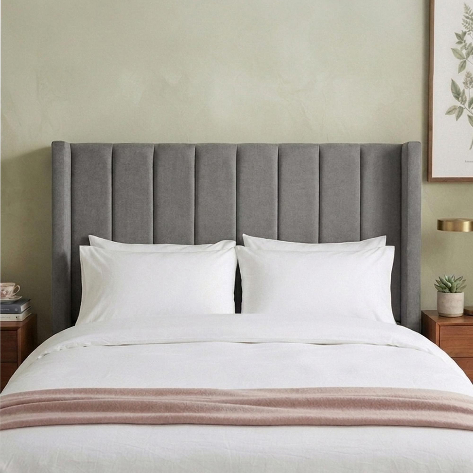 Poppy Floor Standing Headboard - Steel - Fabric - Sizes Available