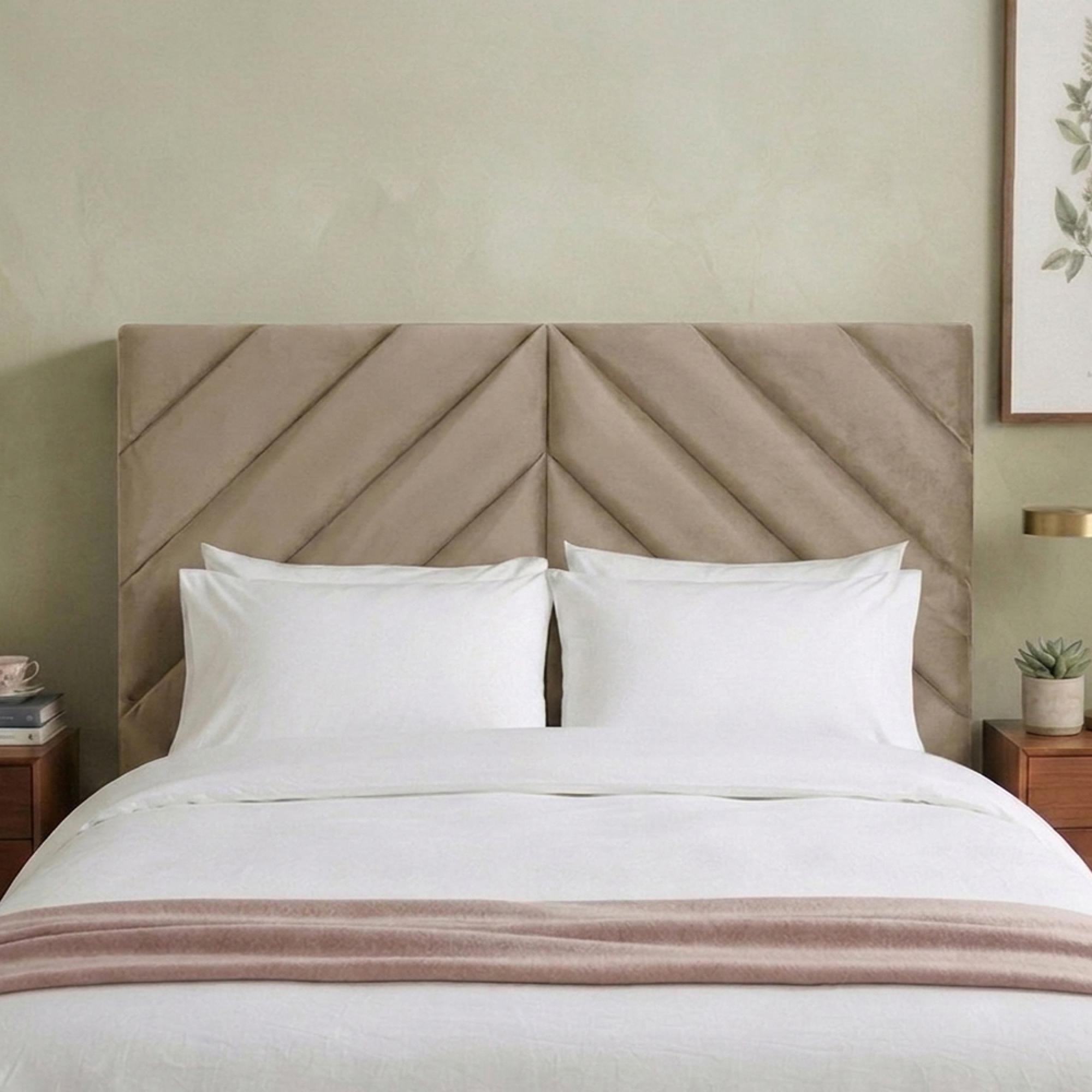 Rose Headboard - Biscuit - Fabric - Sizes Available