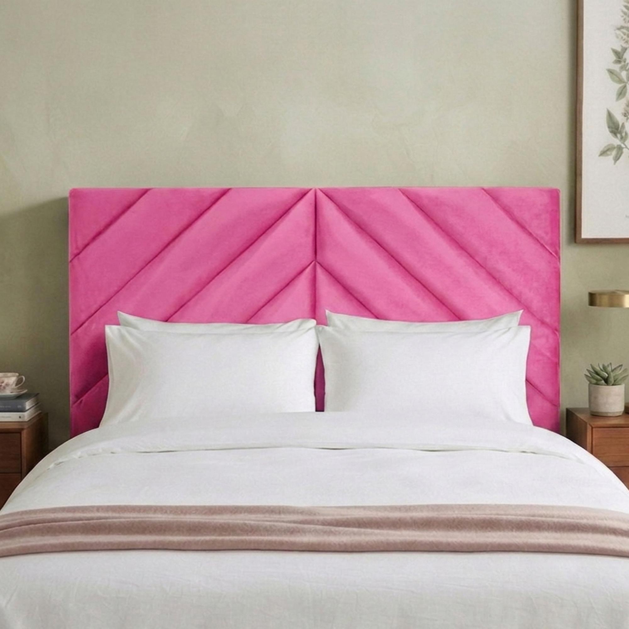 Rose Headboard - Fuchsia Pink - Fabric - Sizes Available