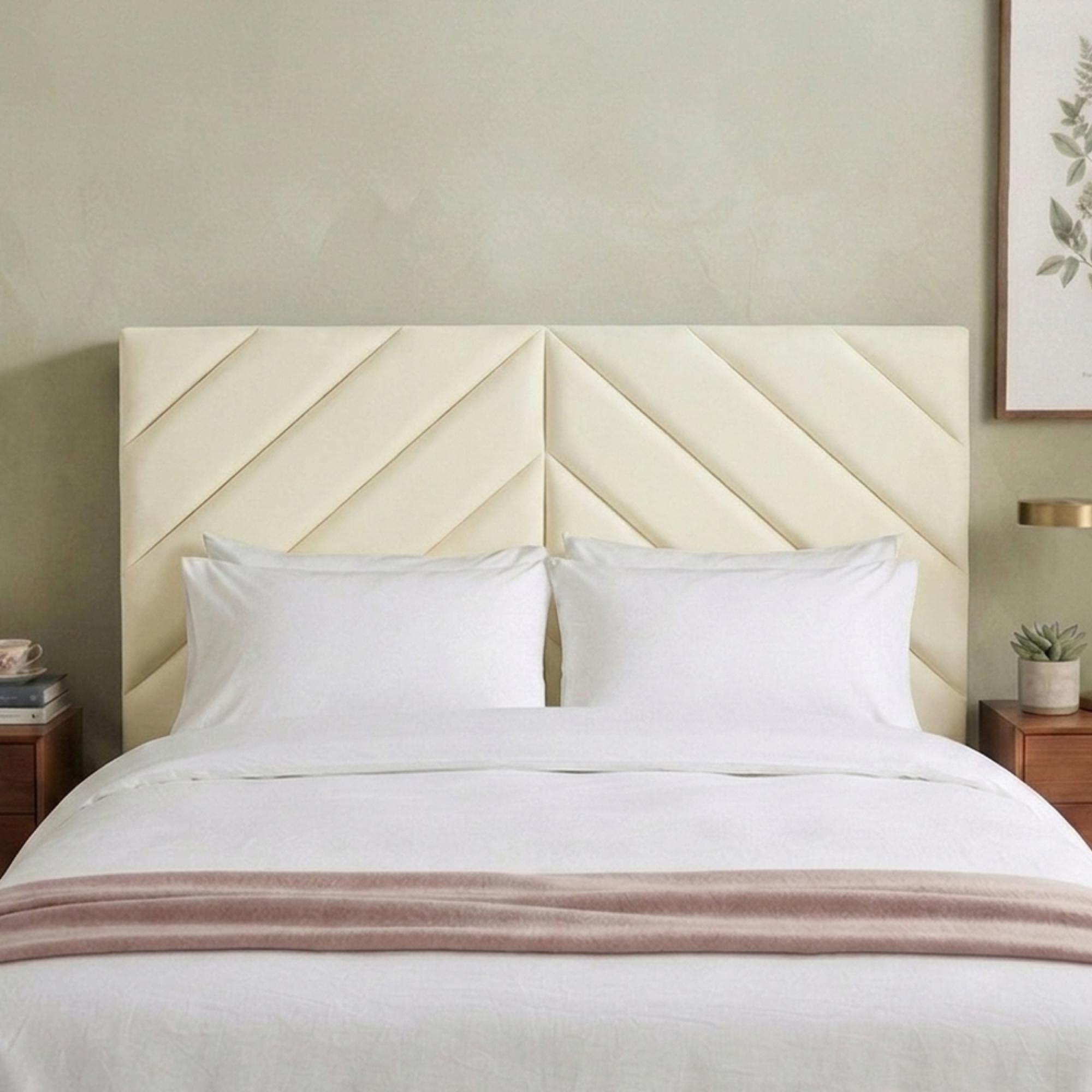 Rose Headboard - Oyster - Fabric - Sizes Available