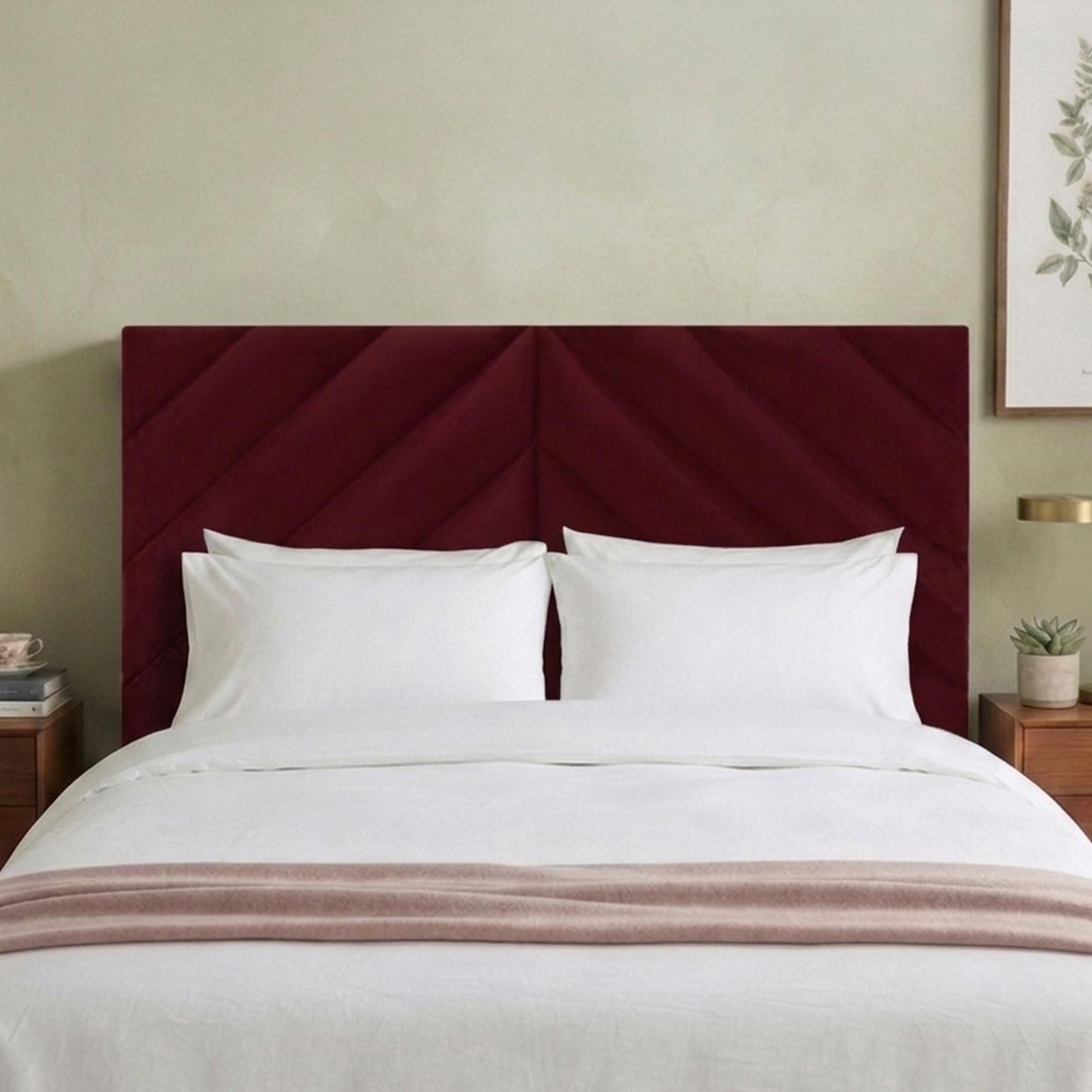 Rose Headboard - Wine - Fabric - Sizes Available