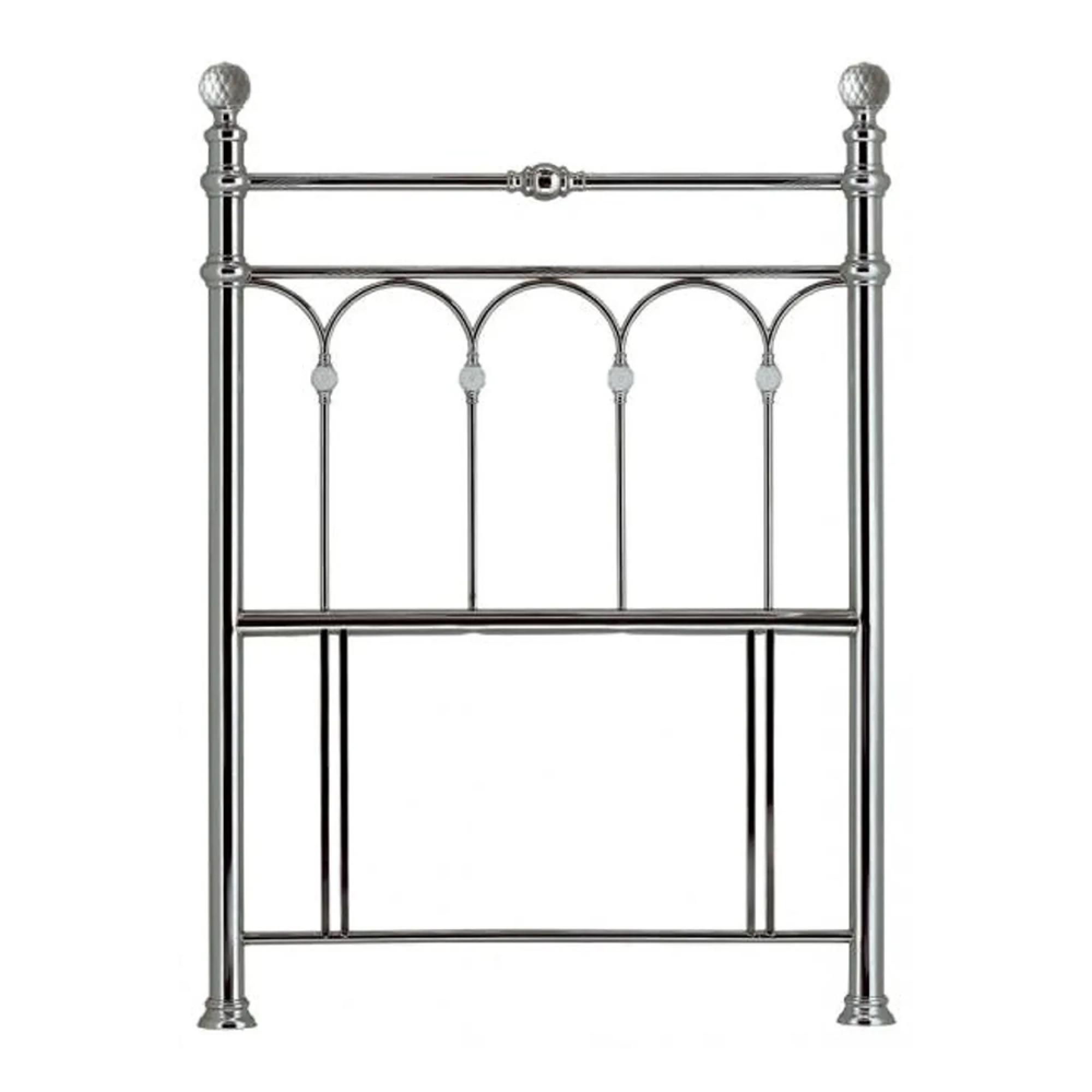 Krystal Antique Nickel Metal Headboard - 3ft Single