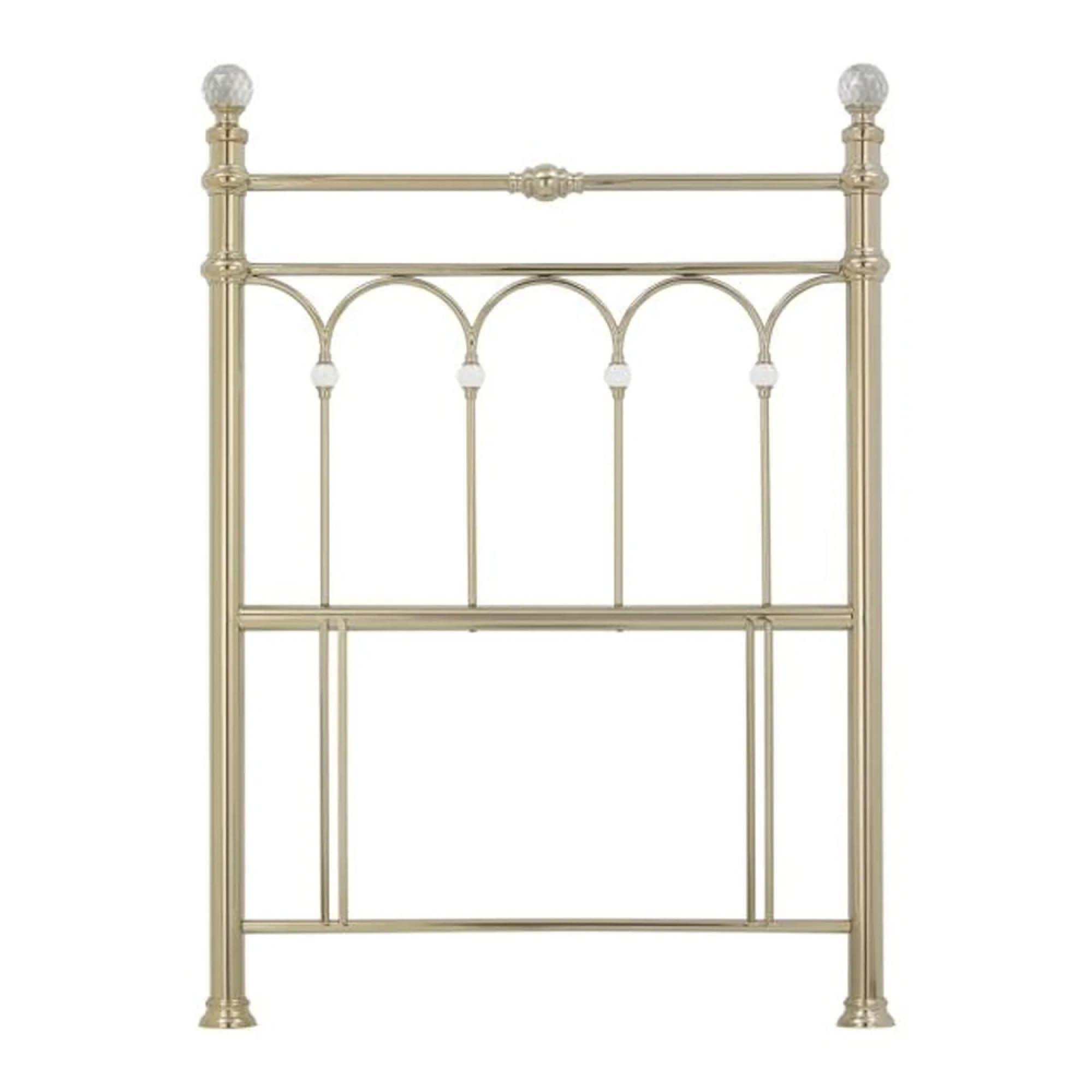 Krystal Champagne Brass Metal Headboard - 3ft Single