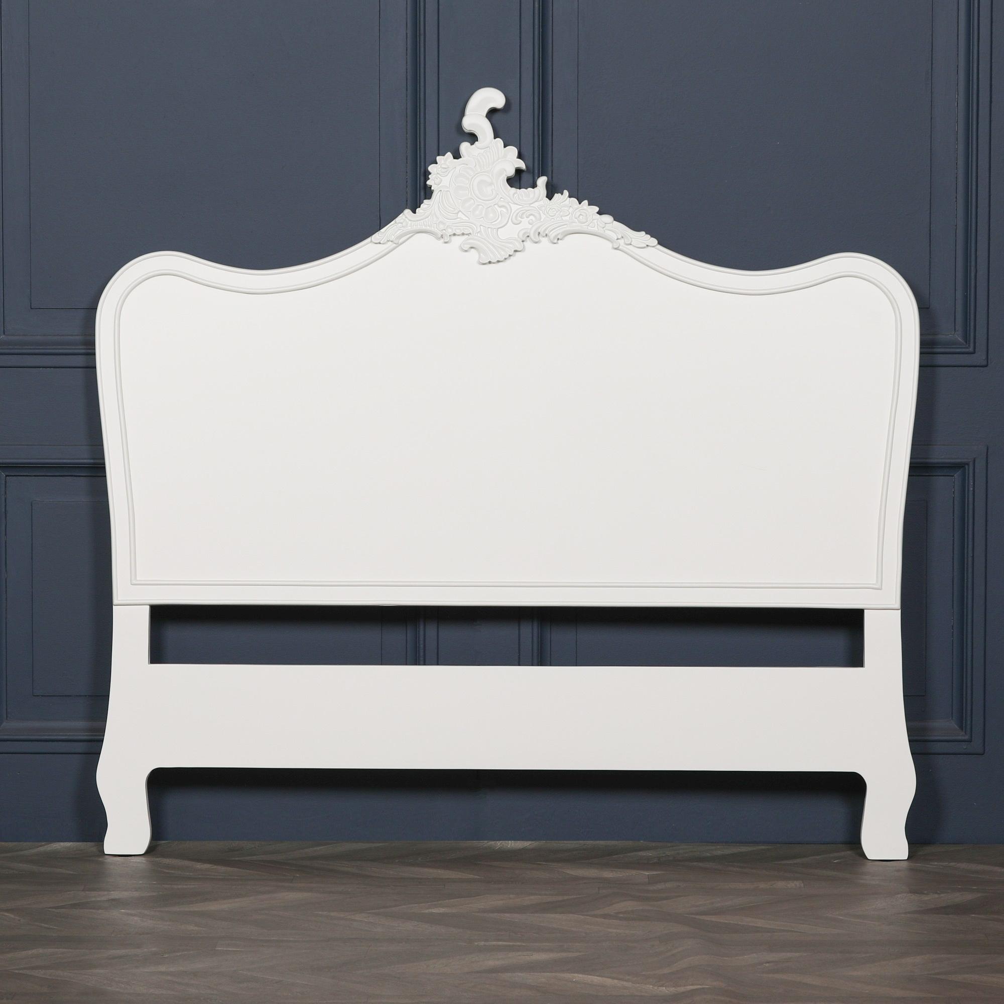 French Style Carved Headboard - Cream - 5ft King Size