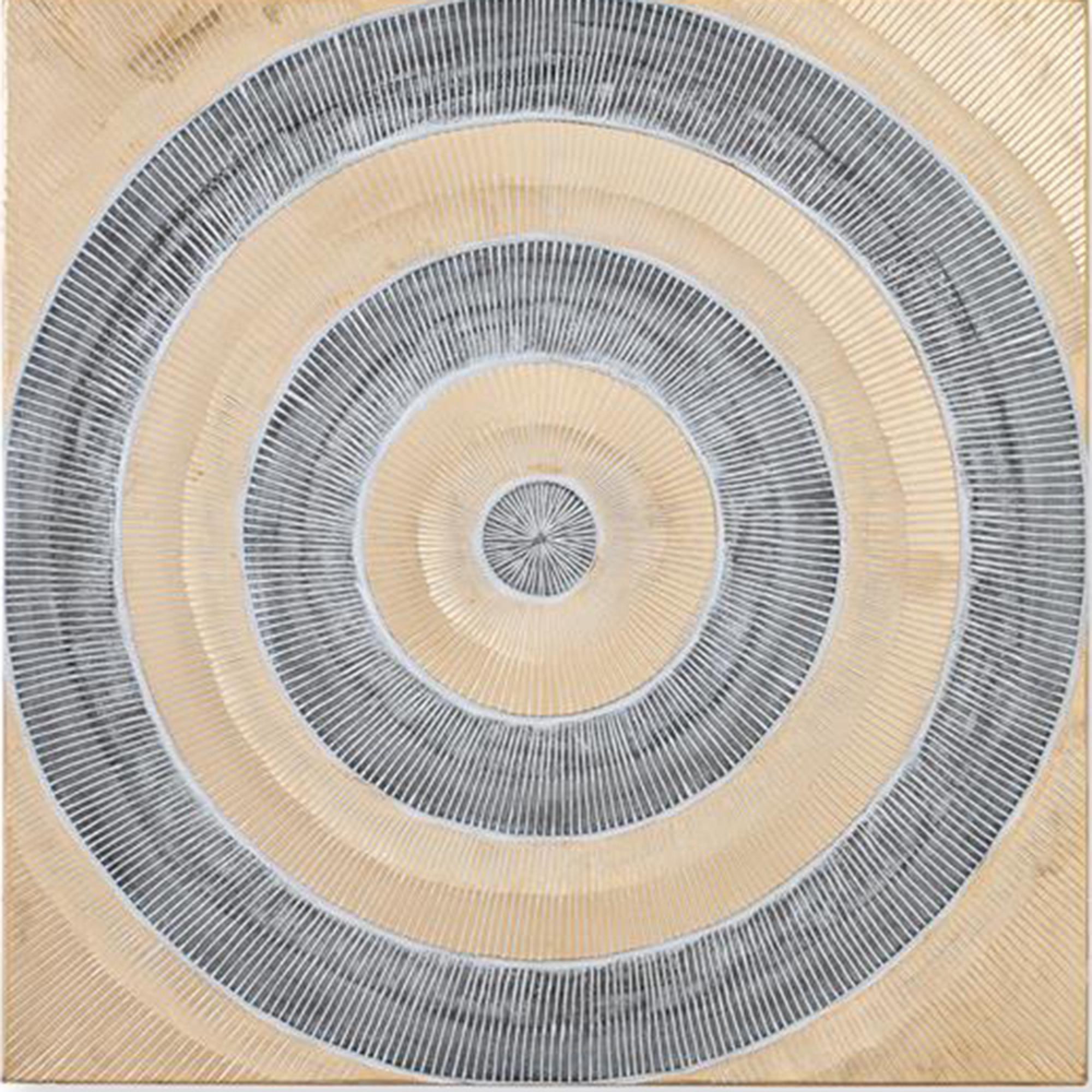 Hartoape Decorative Panel - Gold and Dark Brown - Square - 120cm