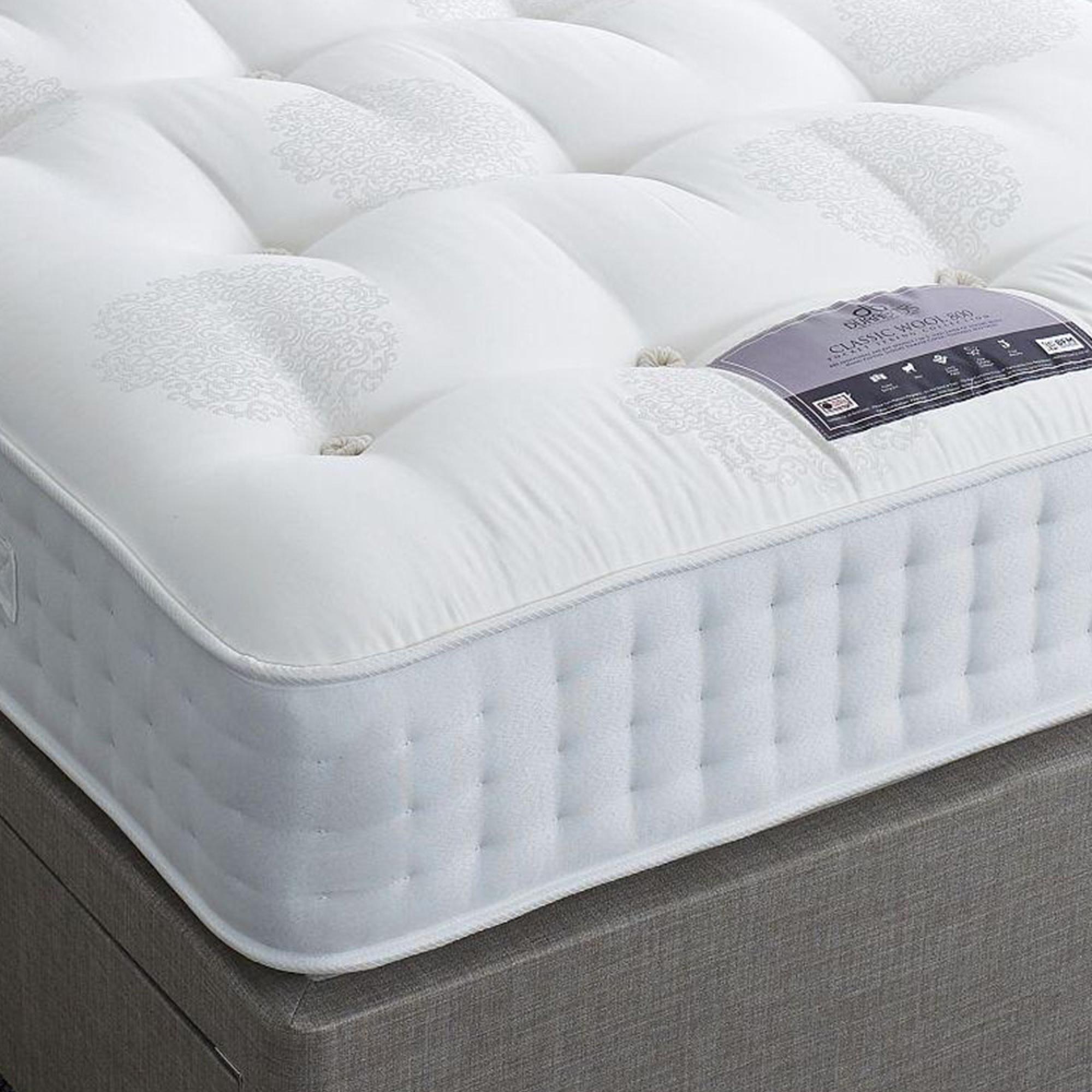 Natural Classic Wool Mattress - 800 Pocket Spring - Sizes Available