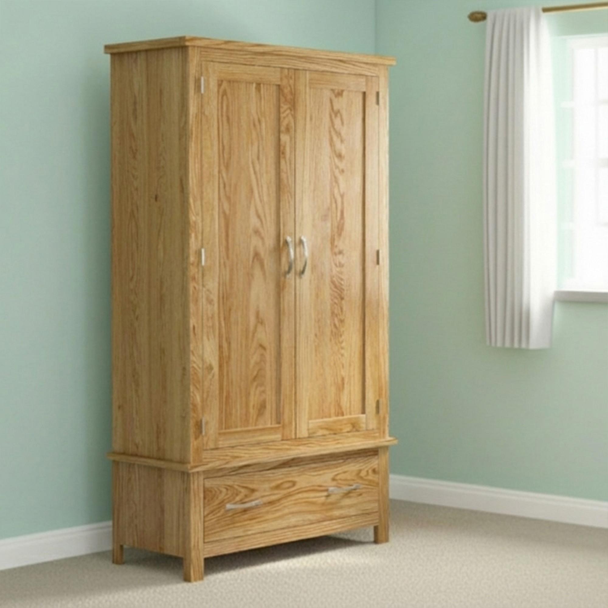 New Trinity Wardrobe - 2 Door - 1 Drawer - Natural Oak
