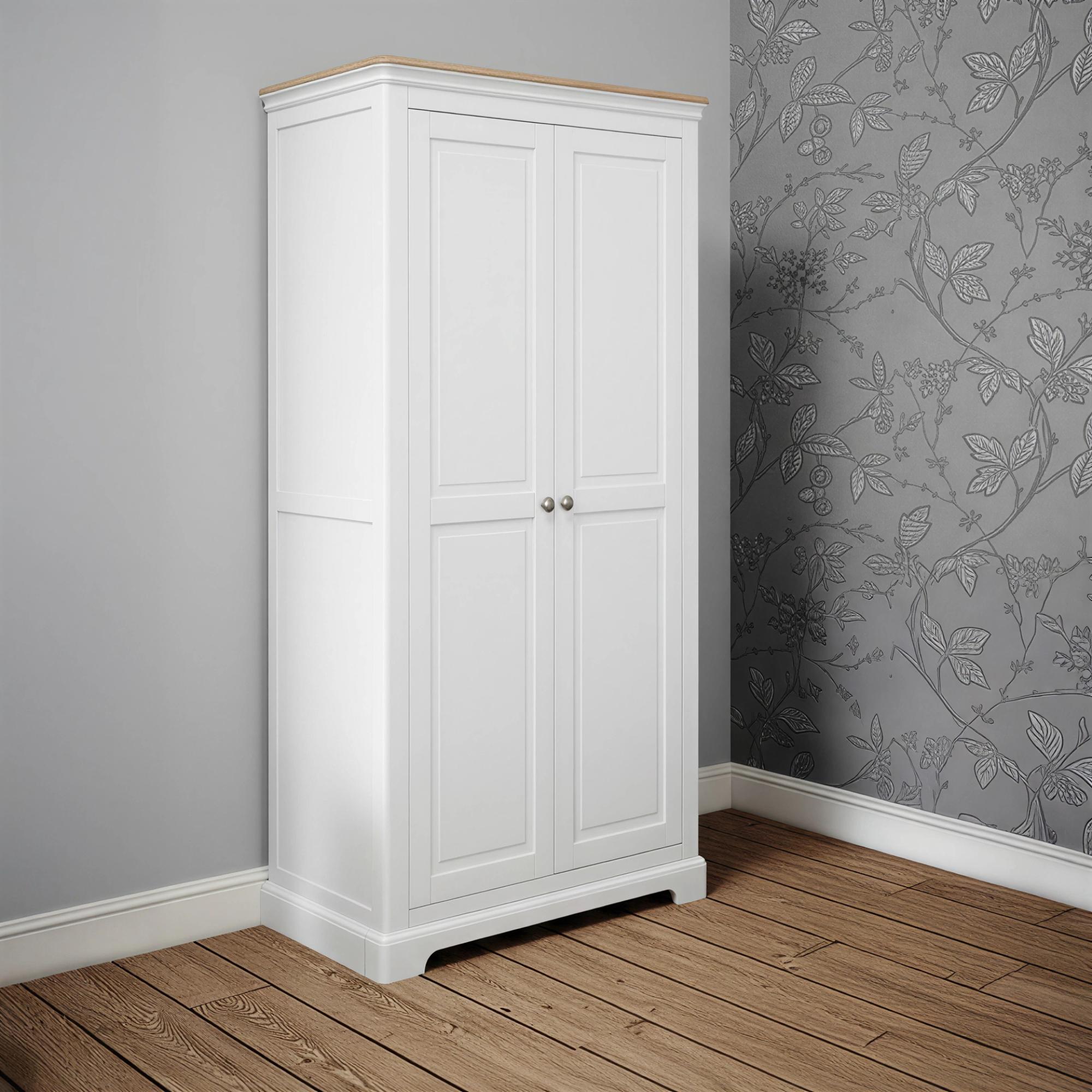 Cromwell Wardrobe - 2 Door - White Painted