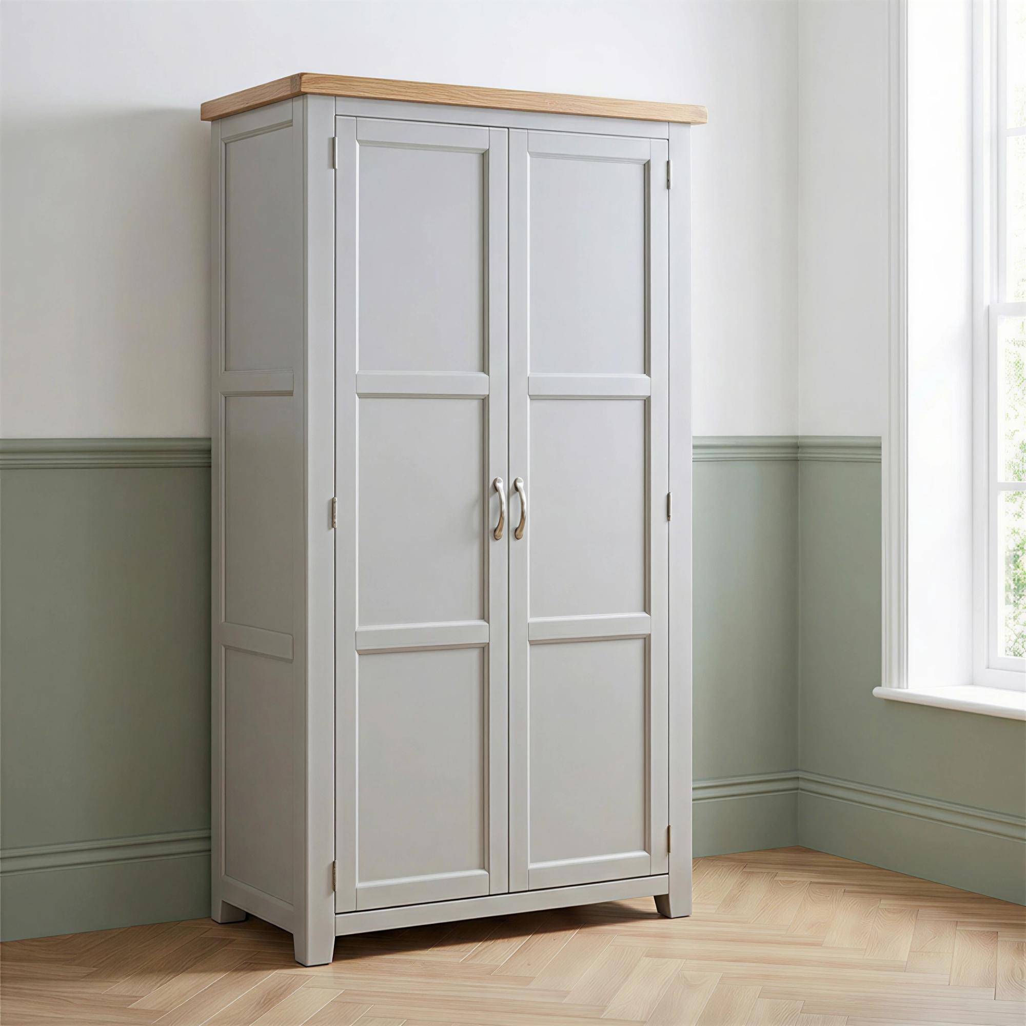 Wilmont Wardrobe - 2 Door - Grey Painted