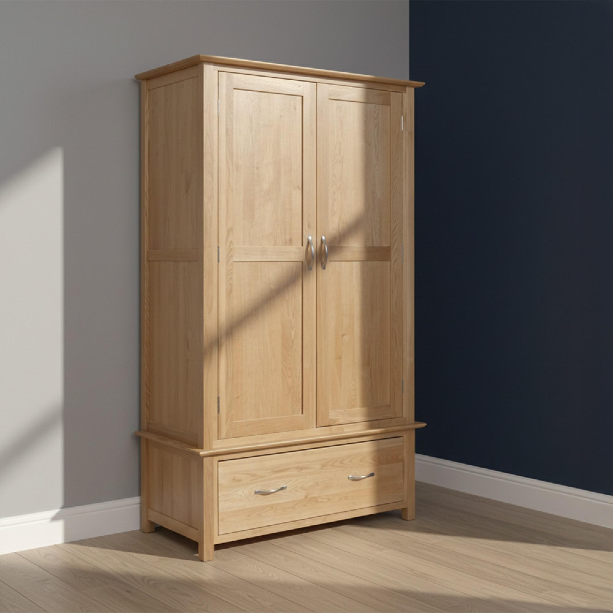Nimbus Wardrobe - 2 Door - 1 Drawer - Oak