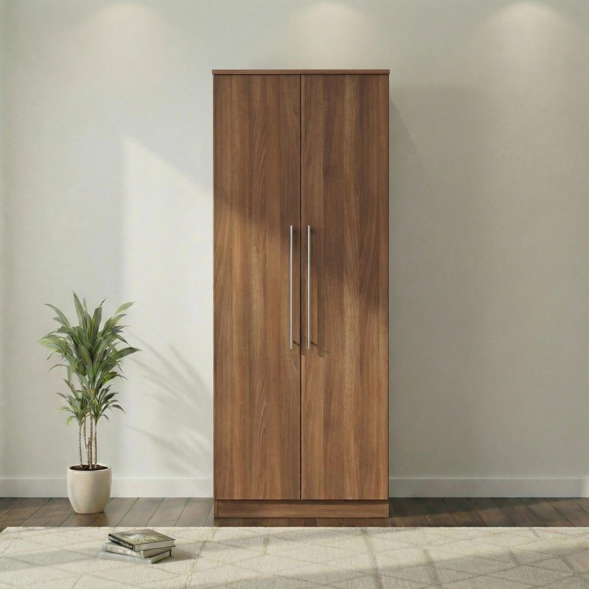 Sherwood Wardrobe - 2 Door - Plain - Tall - Walnut